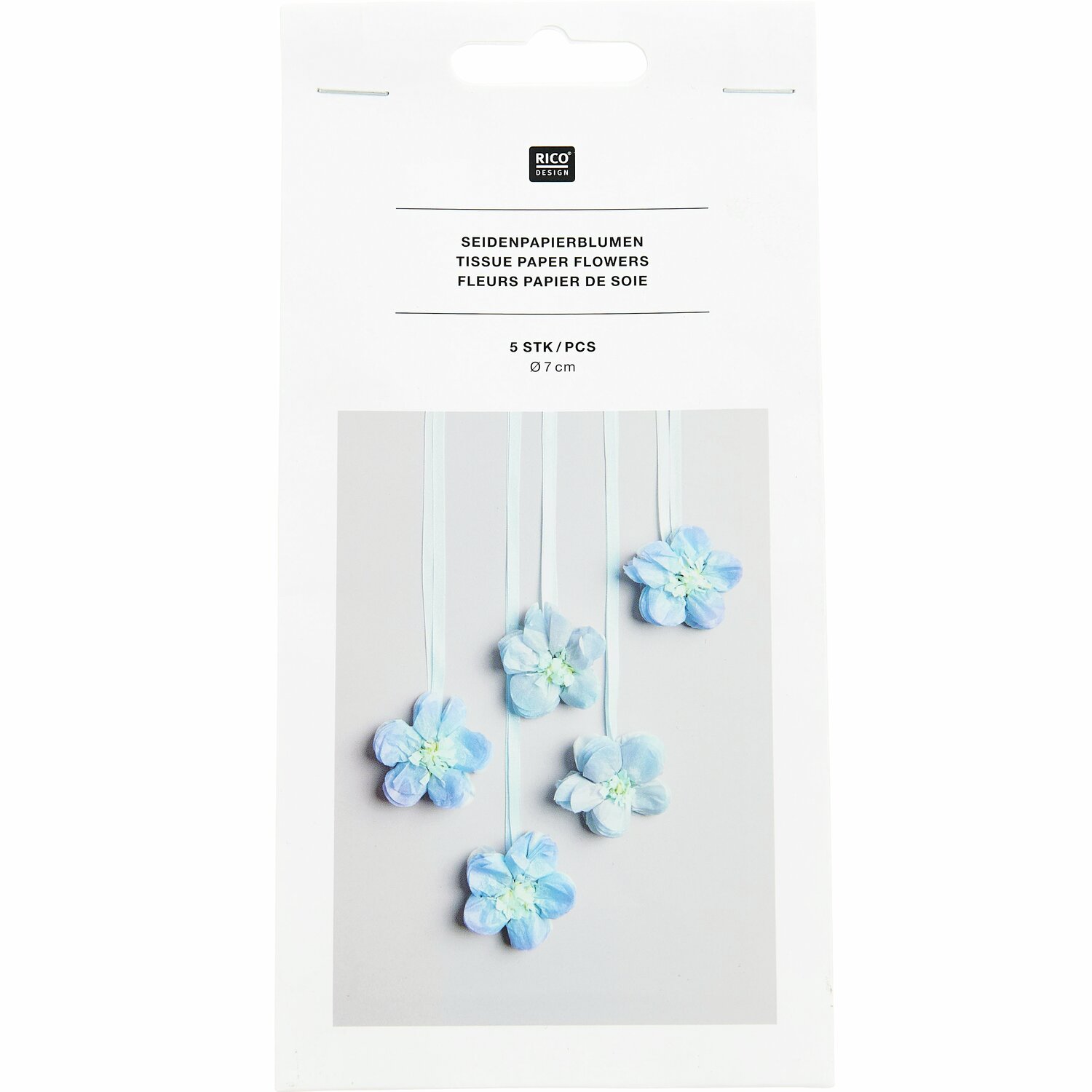 Seidenpapierblumen Vergissmeinnicht 7cm 5 Stück von Rico Design