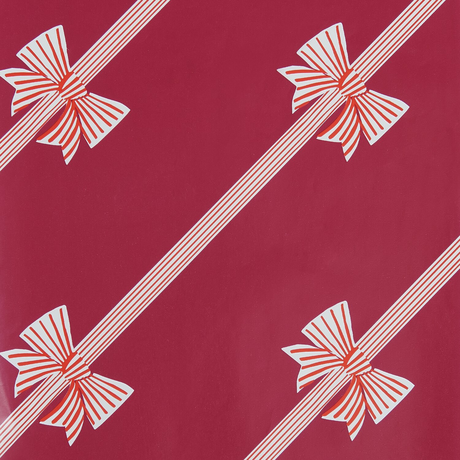 Geschenkpapier mit Schleifen/Streifen 200x70cm 80g/m² von Rico Design Geschenkpapier mit Schleifen und Streifen auf rotem Hintergrund, 200x70cm, 80g/m² von Rico Design.