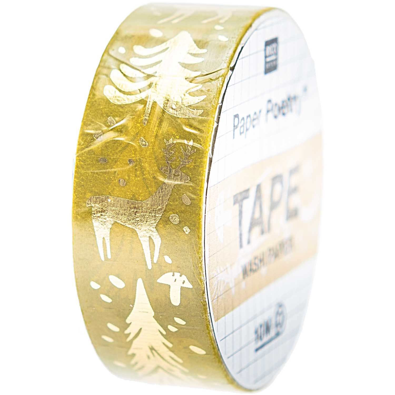 Paper Poetry Tape Nostalgic Christmas gelb 1,5cm 10m von Rico Design
