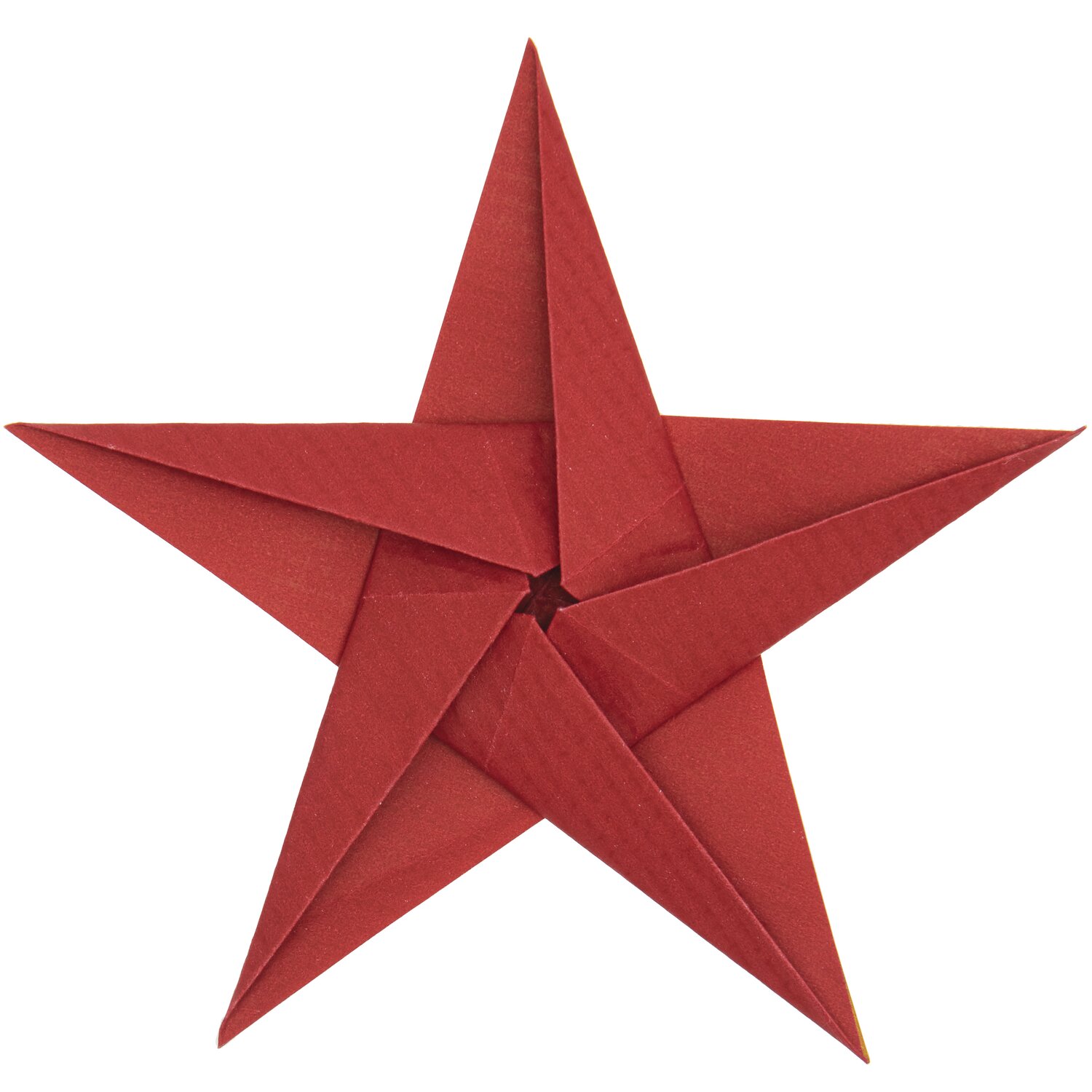 Paper Poetry Bascetta Origamipapier Rot-Gold: Roter Origami-Stern aus hochwertigem Papier, ideal für kreative Bastelprojekte.