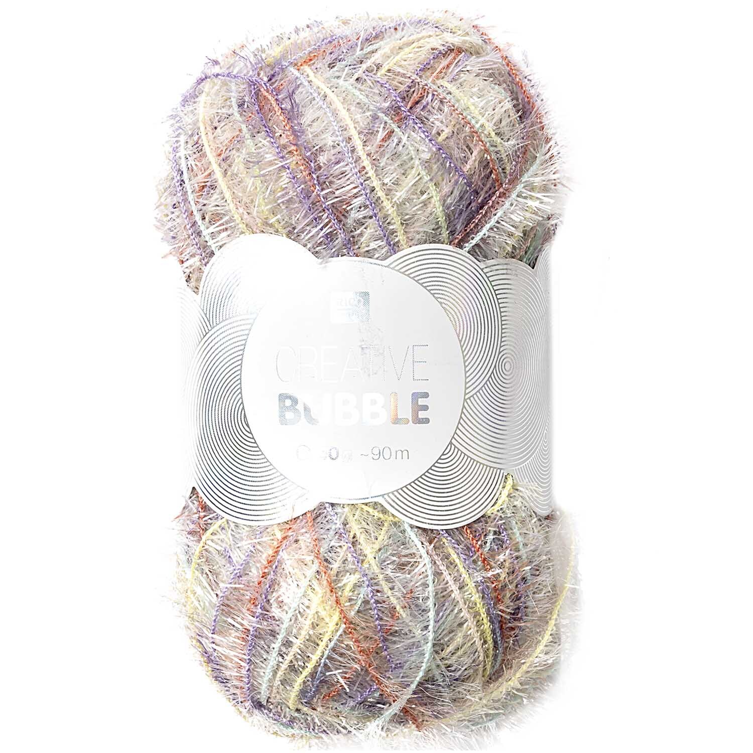 Creative Bubble Print: Weiches Garn in Pastell Mix von Rico Design, ideal für kreative Strickprojekte.