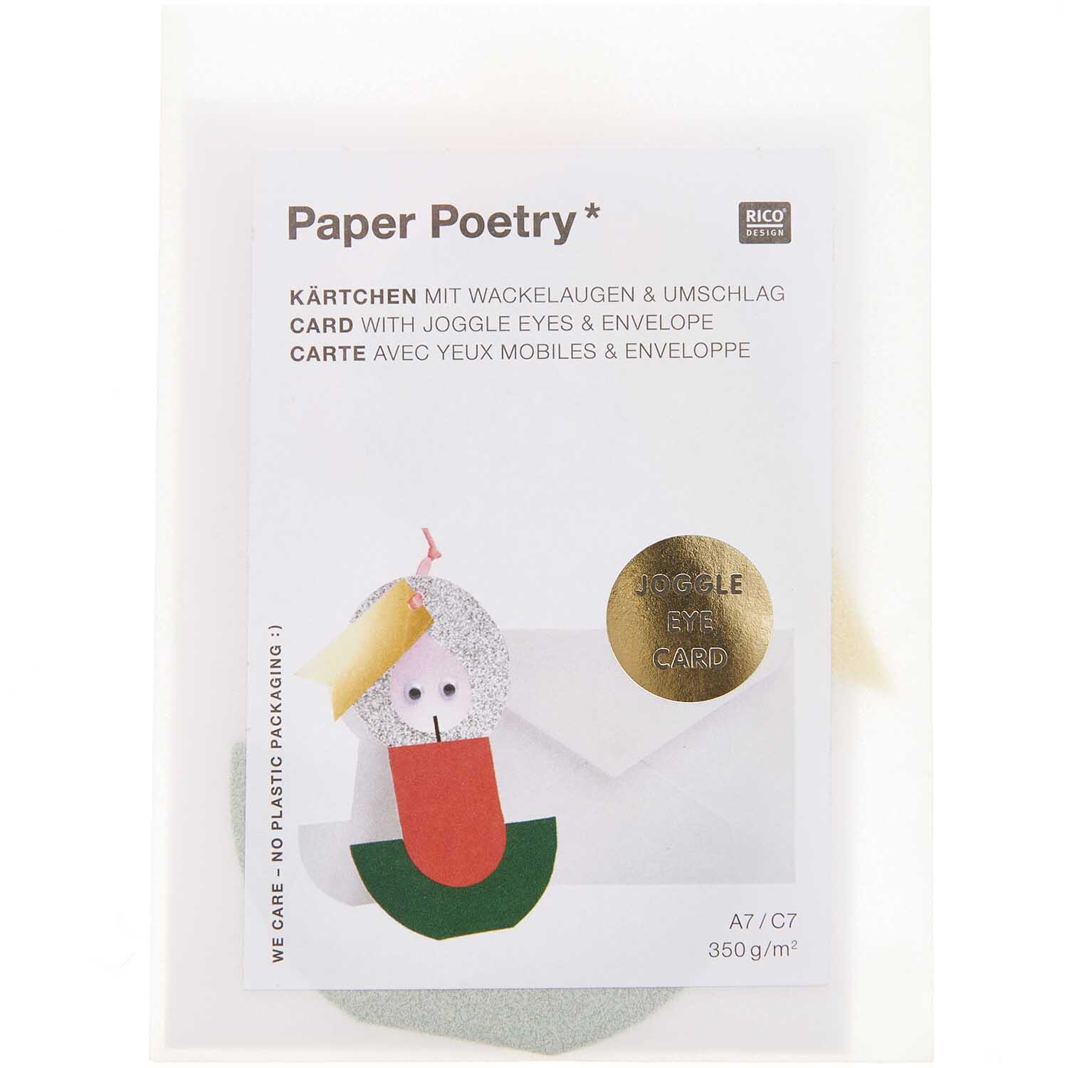 Paper Poetry Karte mit Wackelaugen Kerze A7/C7 von Rico Design