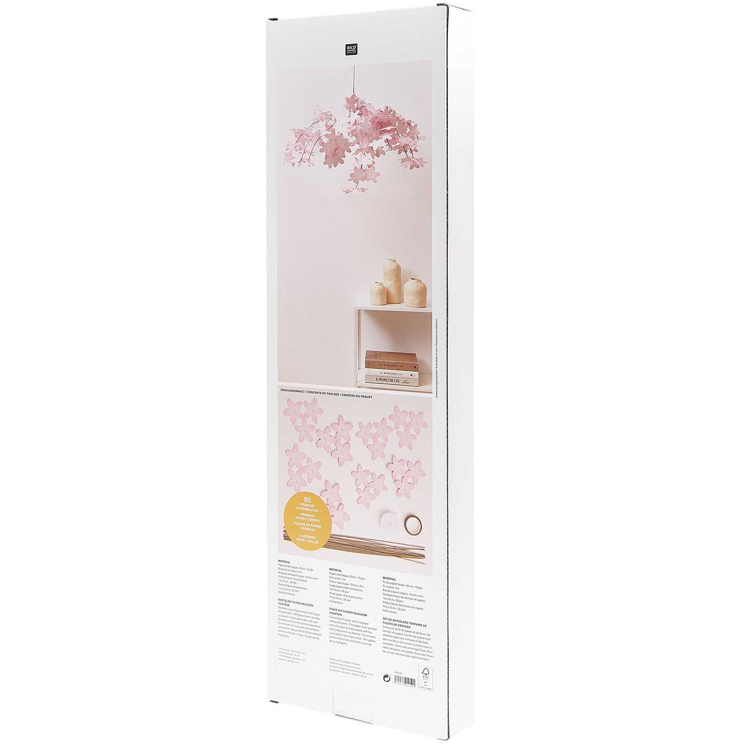 Bastelset Kirschblüten Fontäne von Rico Design: Ein DIY-Set mit zarten rosa Blüten zur Dekoration. Ideal für kreative Projekte und Raumgestaltung.