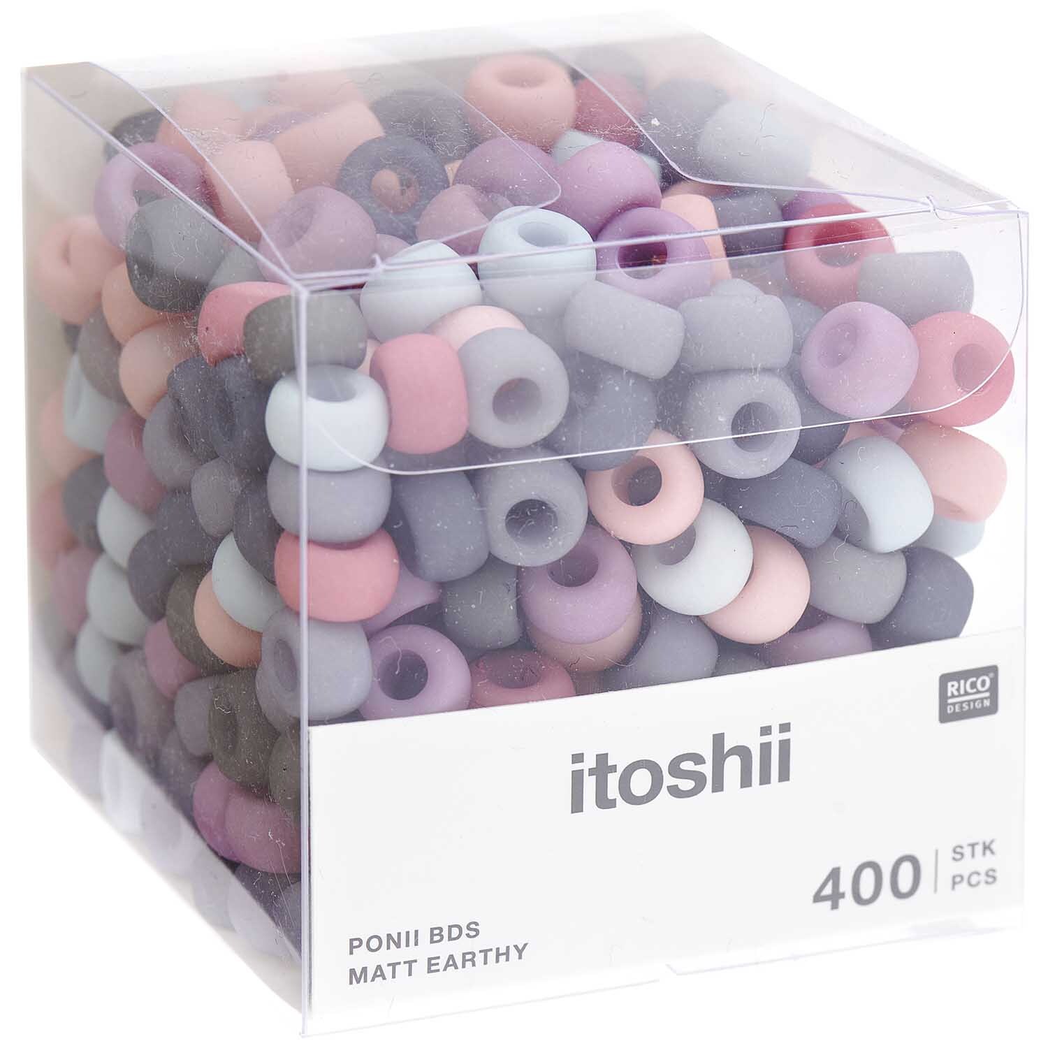 itoshii - Ponii Beads matt Erdfarben 9x6mm 400 Stück von Rico Design