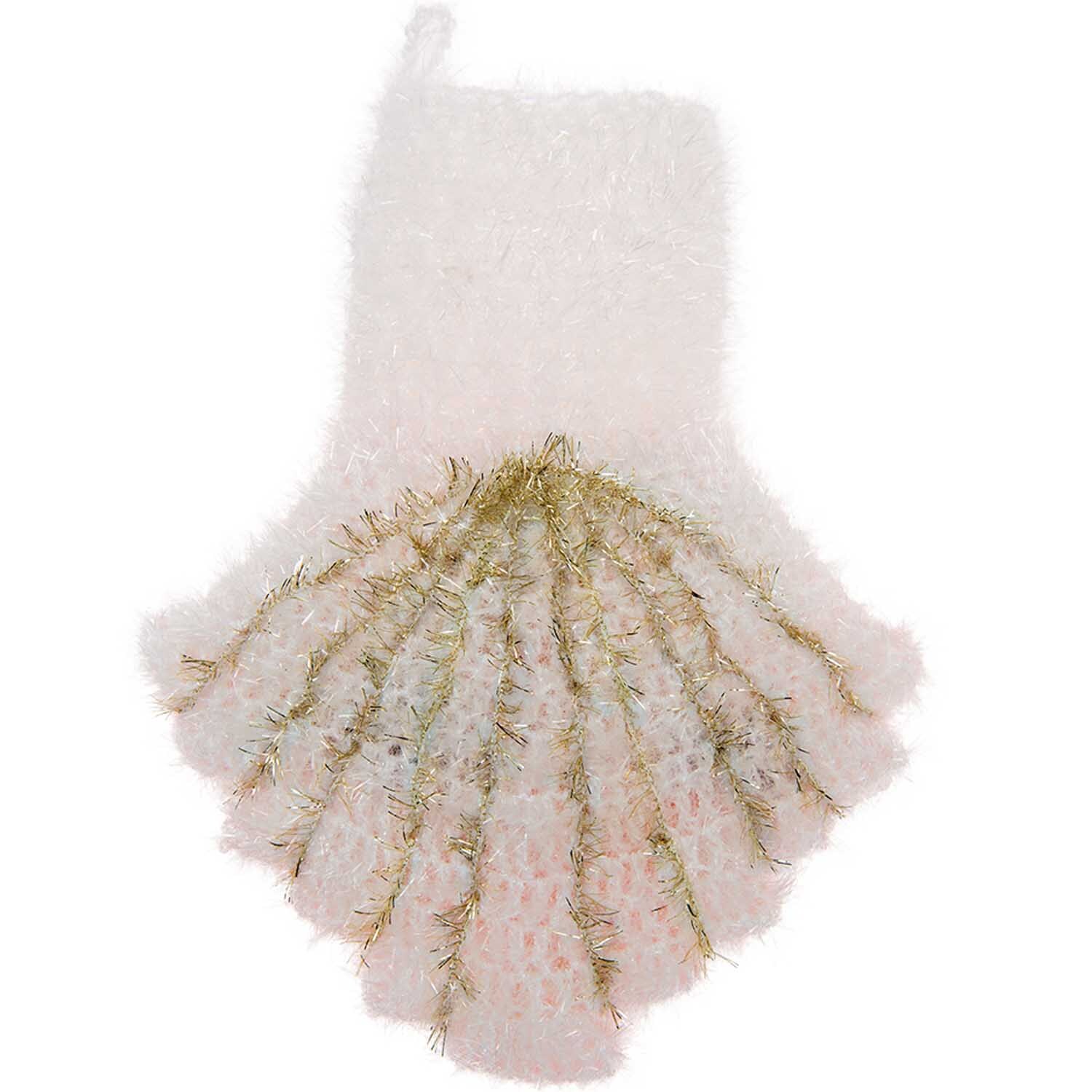 Creative Bubble: Weißer Schwamm von Rico Design in Muschelform mit goldenen Akzenten, 50g 90m.