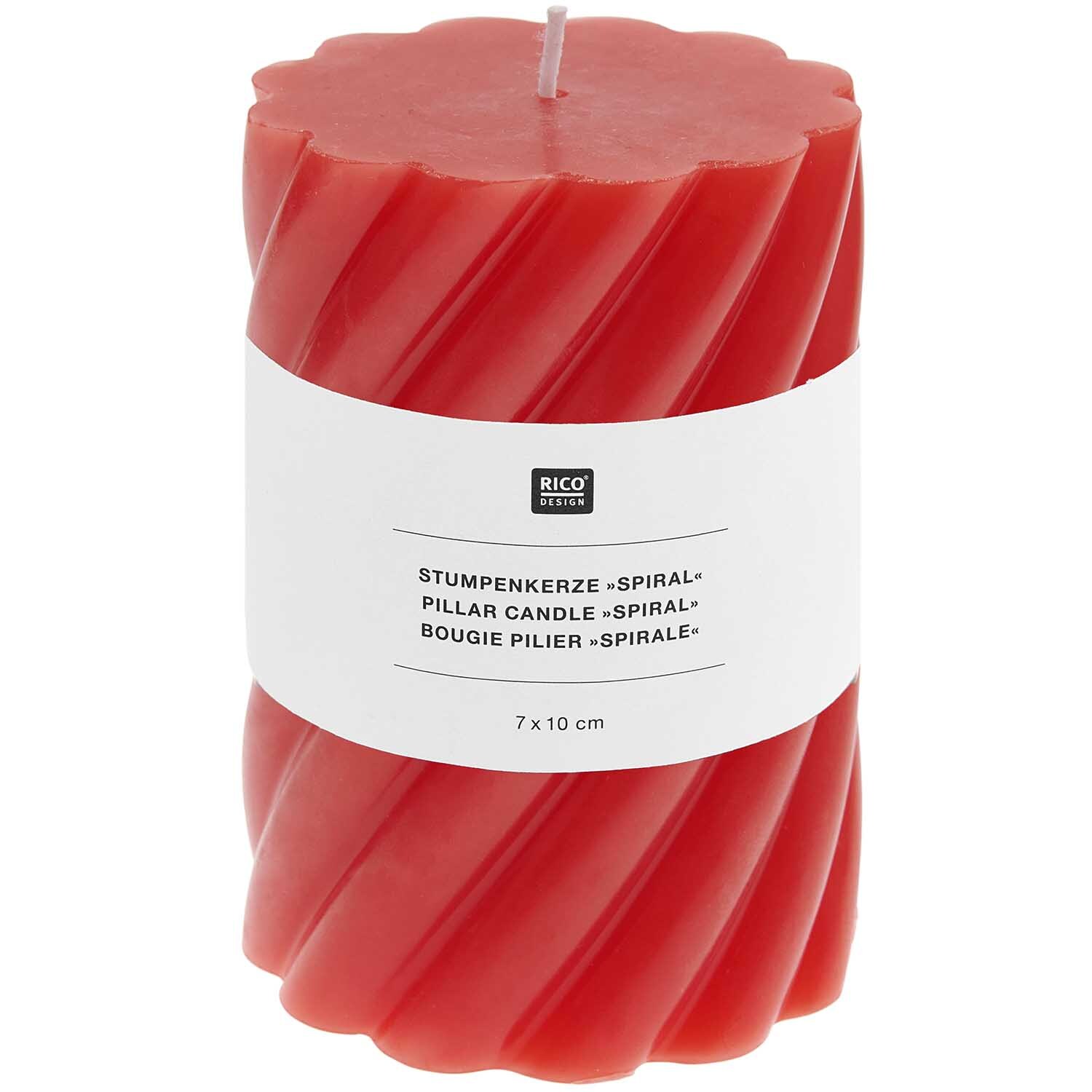 Stumpenkerze Spirale 7x10cm Farbe Rot von Rico Design Stumpenkerze Spirale 7x10cm Farbe Rot von Rico Design