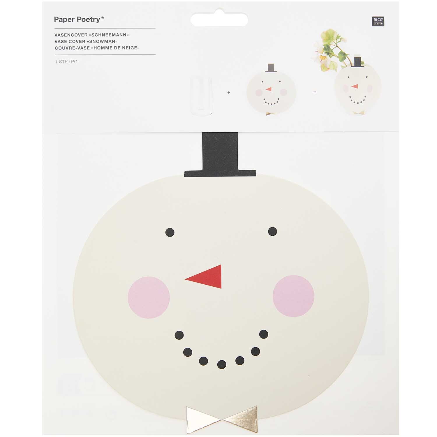Paper Poetry Vasencover Schneemann 18x18cm von Rico Design
