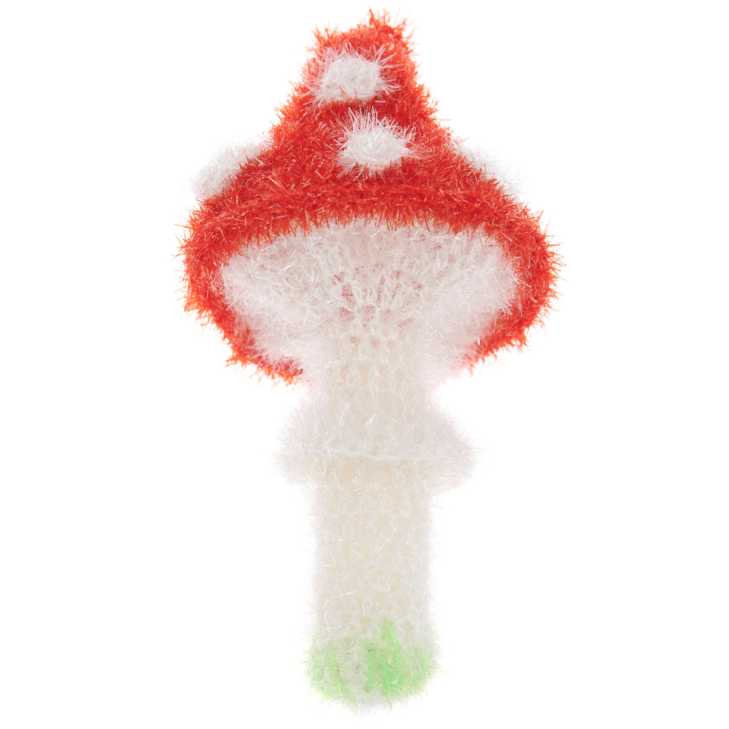 Häkelset Creative Bubble Shrooom von Rico Design Häkelset Creative Bubble Shrooom von Rico Design: Ein flauschiger, rot-weißer Pilz aus Wolle.