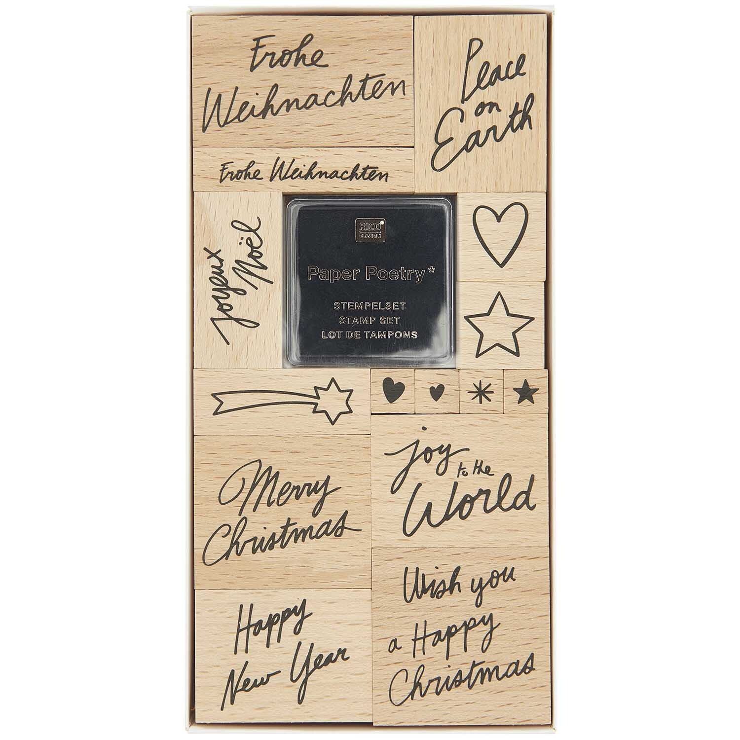 Paper Poetry Stempelset Handlettering 16-teilig von Rico Design