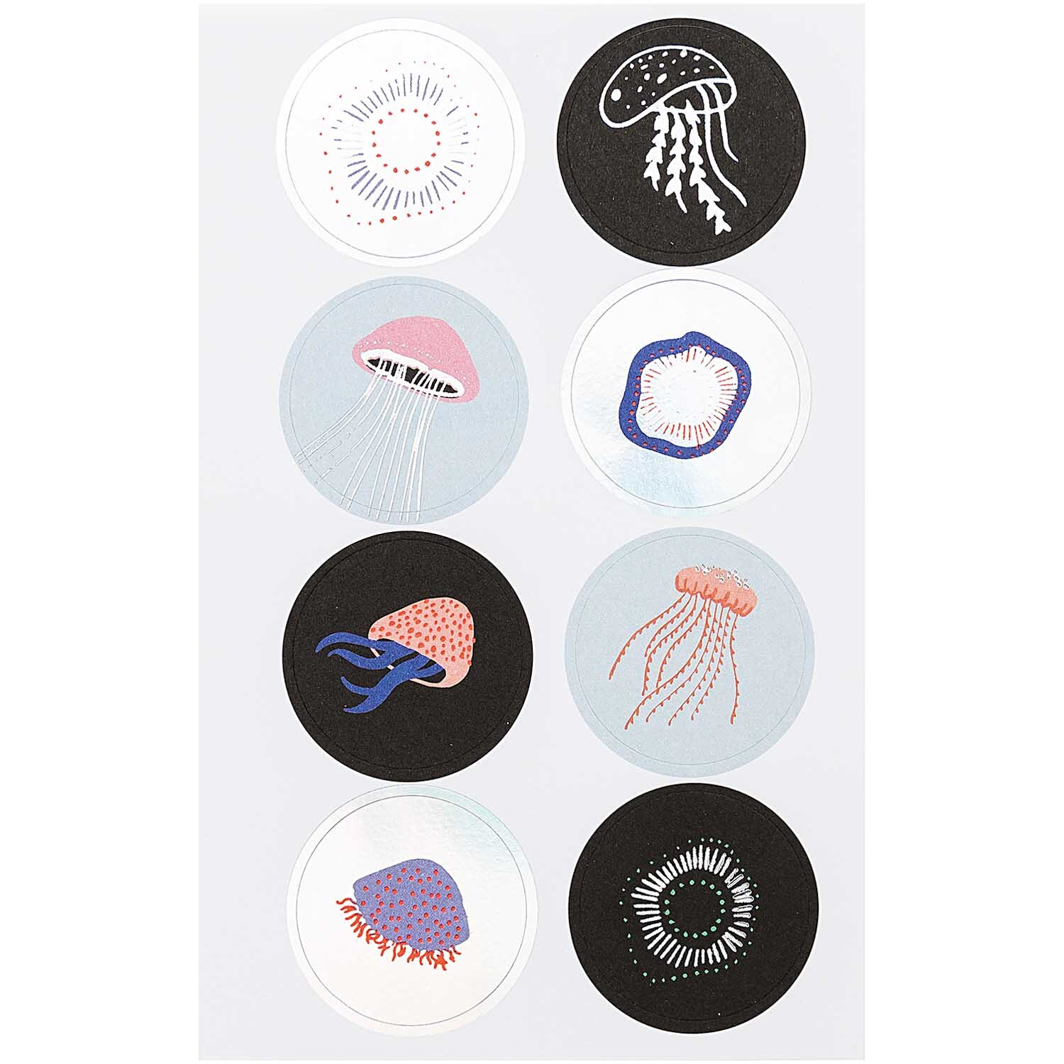 Paper Poetry stickers MERMAID jellyfish 65 pieces from Rico Design Paper Poetry Sticker Mermaid Quallen 65 Stück zeigt bunte Quallen-Designs von Rico Design.