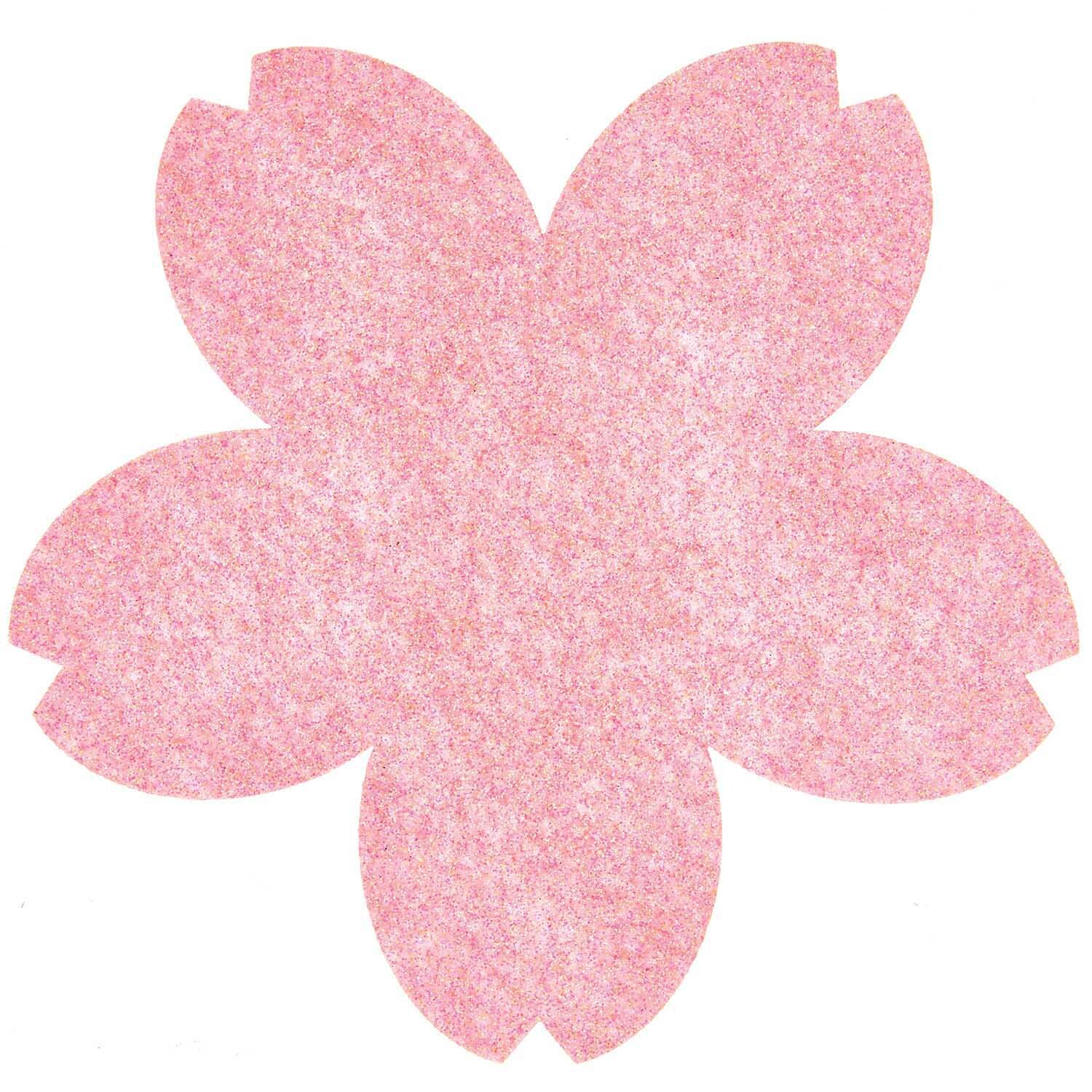 Filz Untersetzer Kirschblüten in Rosa, 15x15cm, 6 Stück. Glitzerndes Design von Rico Design.