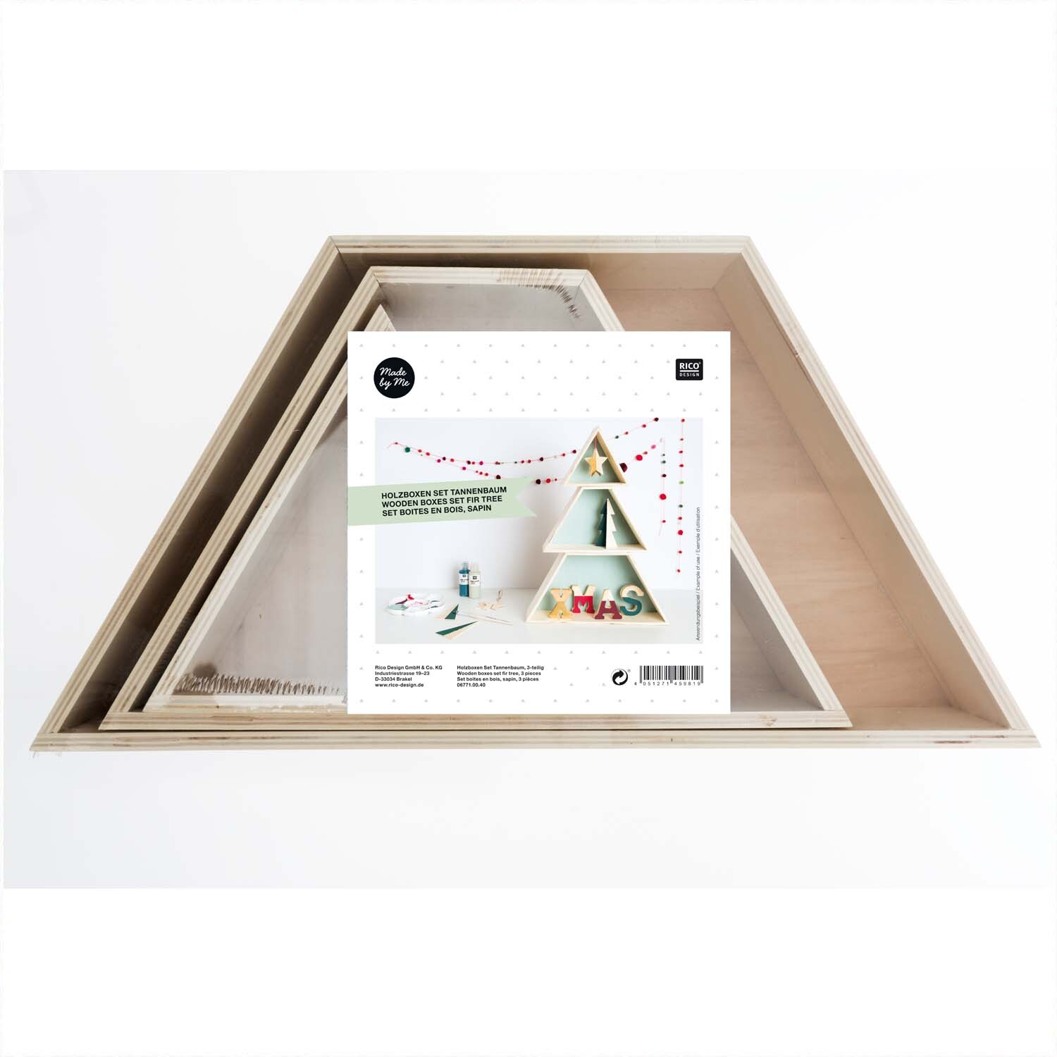 Holzboxen-Set Tannenbaum 3-teilig von Rico Design