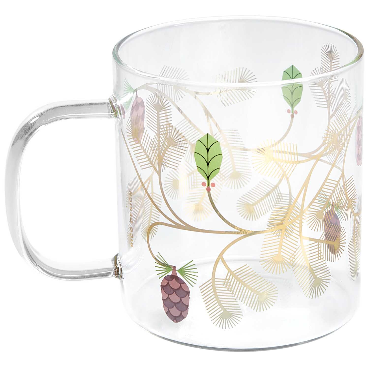 Glastasse Tannenzweig Ø8,5cm von Rico Design Glastasse Tannenzweig Ø8,5cm mit filigranem Tannenzweig-Design und grünen Blättern von Rico Design.
