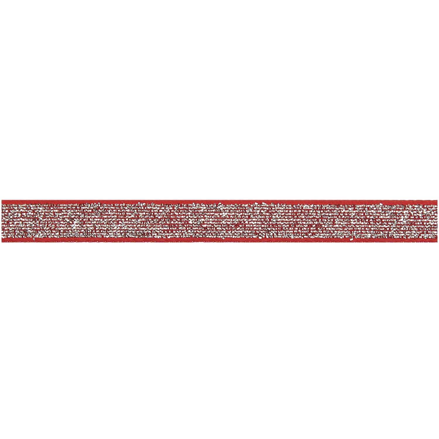 Paper Poetry Glitzerband 10mm 3m Farbe Rot-Silber von Rico Design Paper Poetry Glitzerband 10mm 3m von Rico Design in Rot-Silber, ideal für kreative Bastelprojekte.