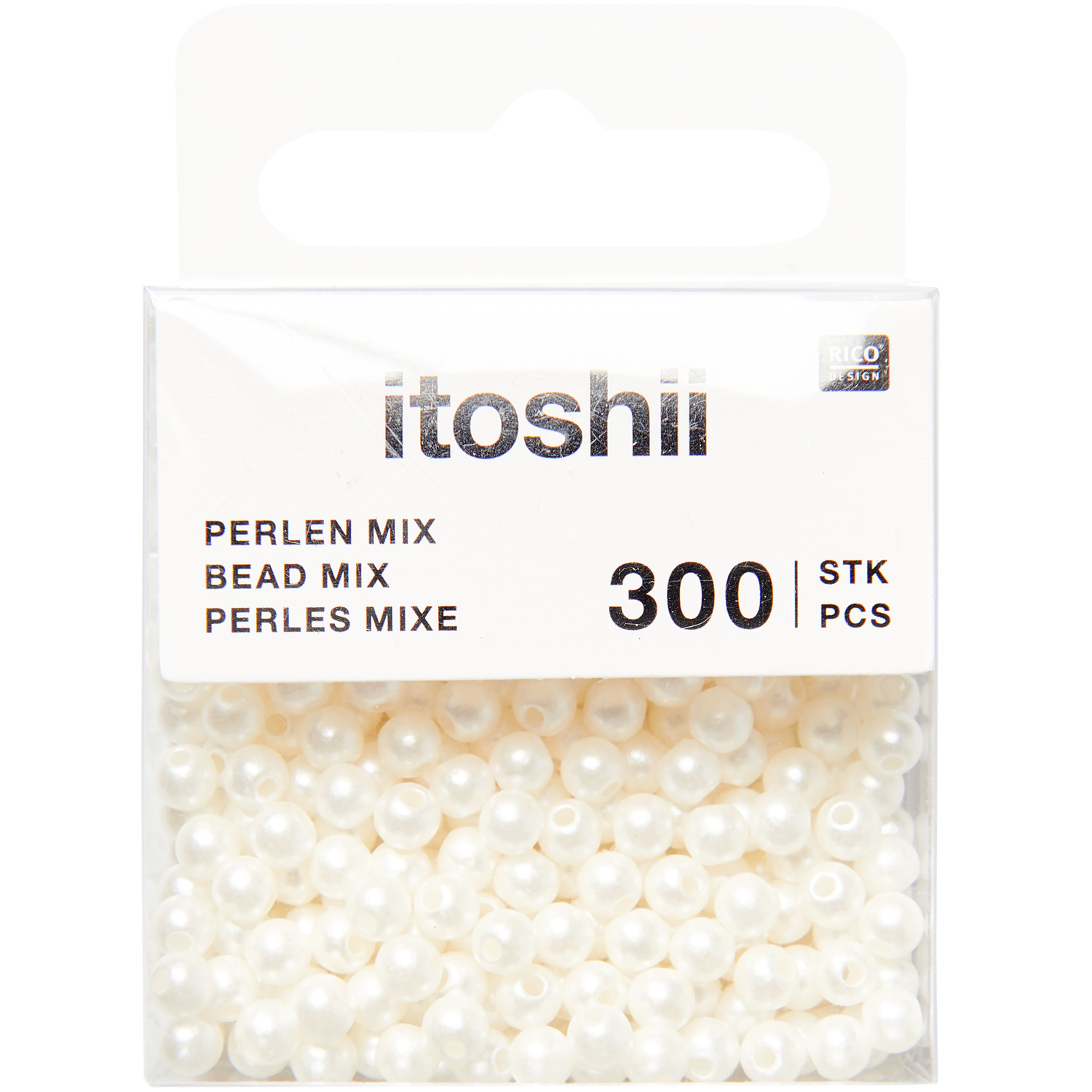 itoshii Kunststoffperlen Perlweiß Ø4mm 300 Stück von Rico Design