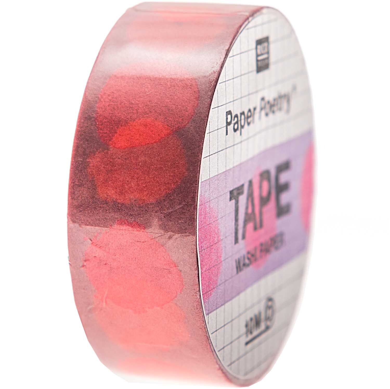 Paper Poetry Tape Crafted Nature Spots pink 1,5cm 10m von Rico Design