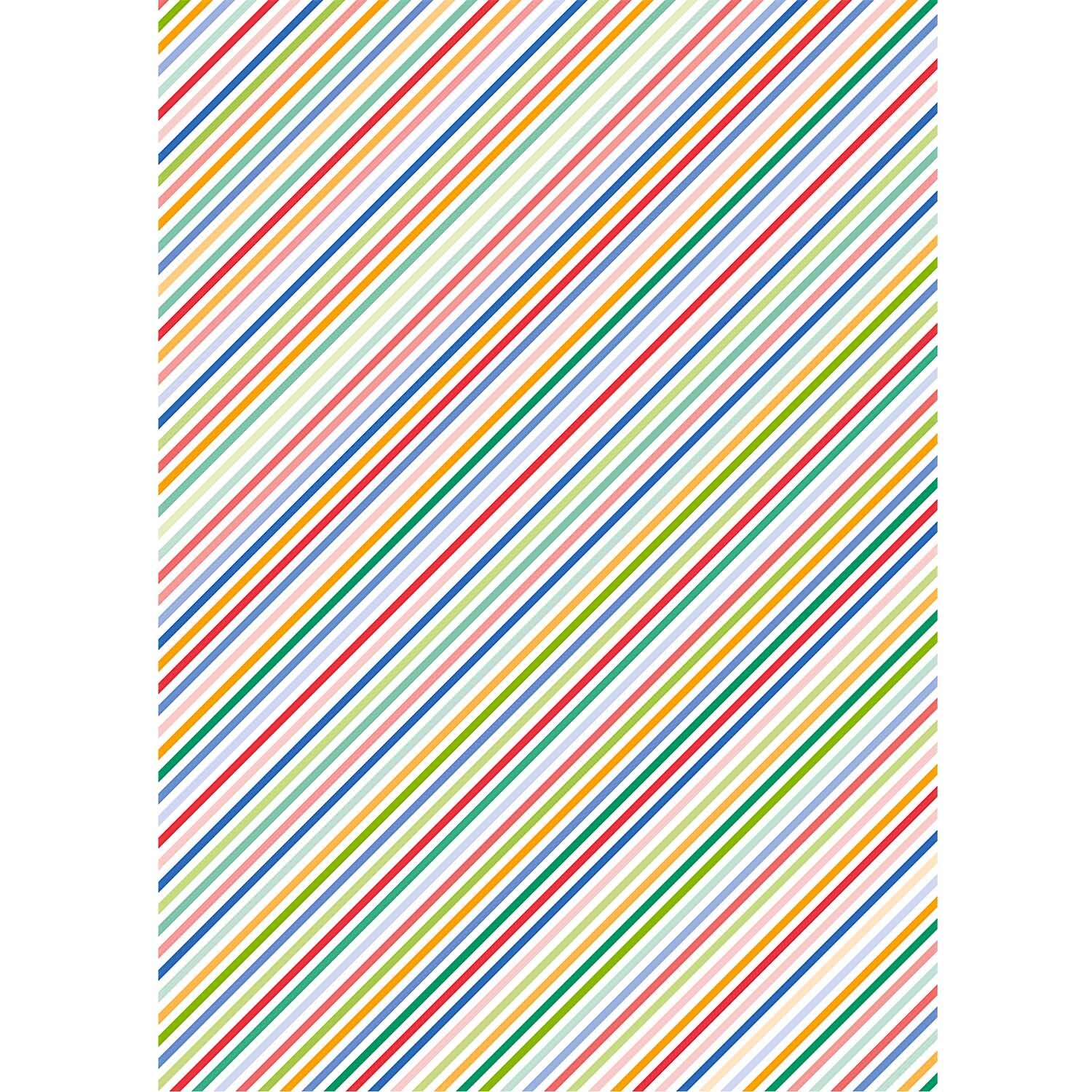 Paper Patch Papier Streifen mehrfarbig 30x42cm mit diagonalen, bunten Linien von Rico Design. Ideal für kreative Projekte.