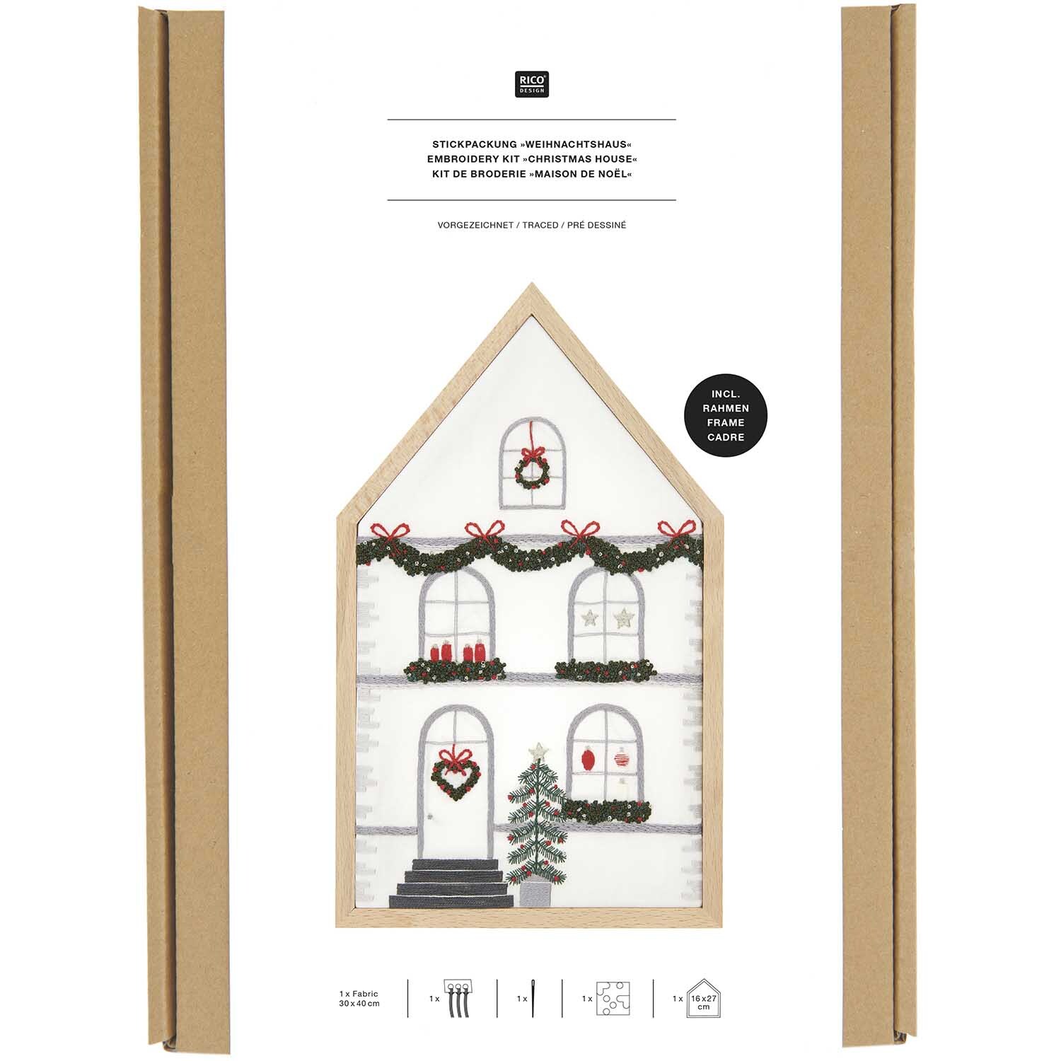 Paquet de broderie Maison grande dessinée 16x27cm from Rico Design