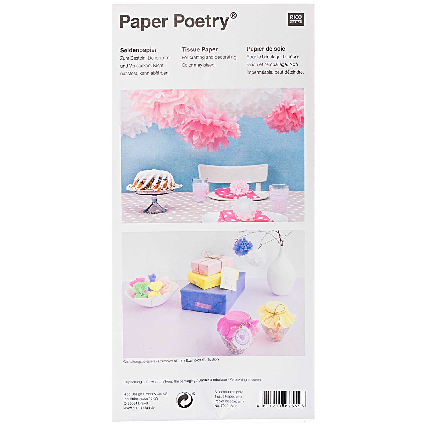 Paper Poetry Seidenpapier rot sortiert 50x70cm 5 Bogen von Rico Design Paper Poetry Seidenpapier in verschiedenen Rottönen, ideal zum Basteln und Dekorieren.