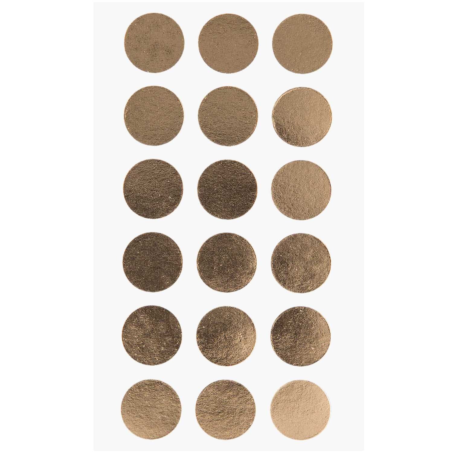 Paper Poetry Sticker Punkte in Gold von Rico Design, 15mm, auf 4 Bögen, glänzend und dekorativ.