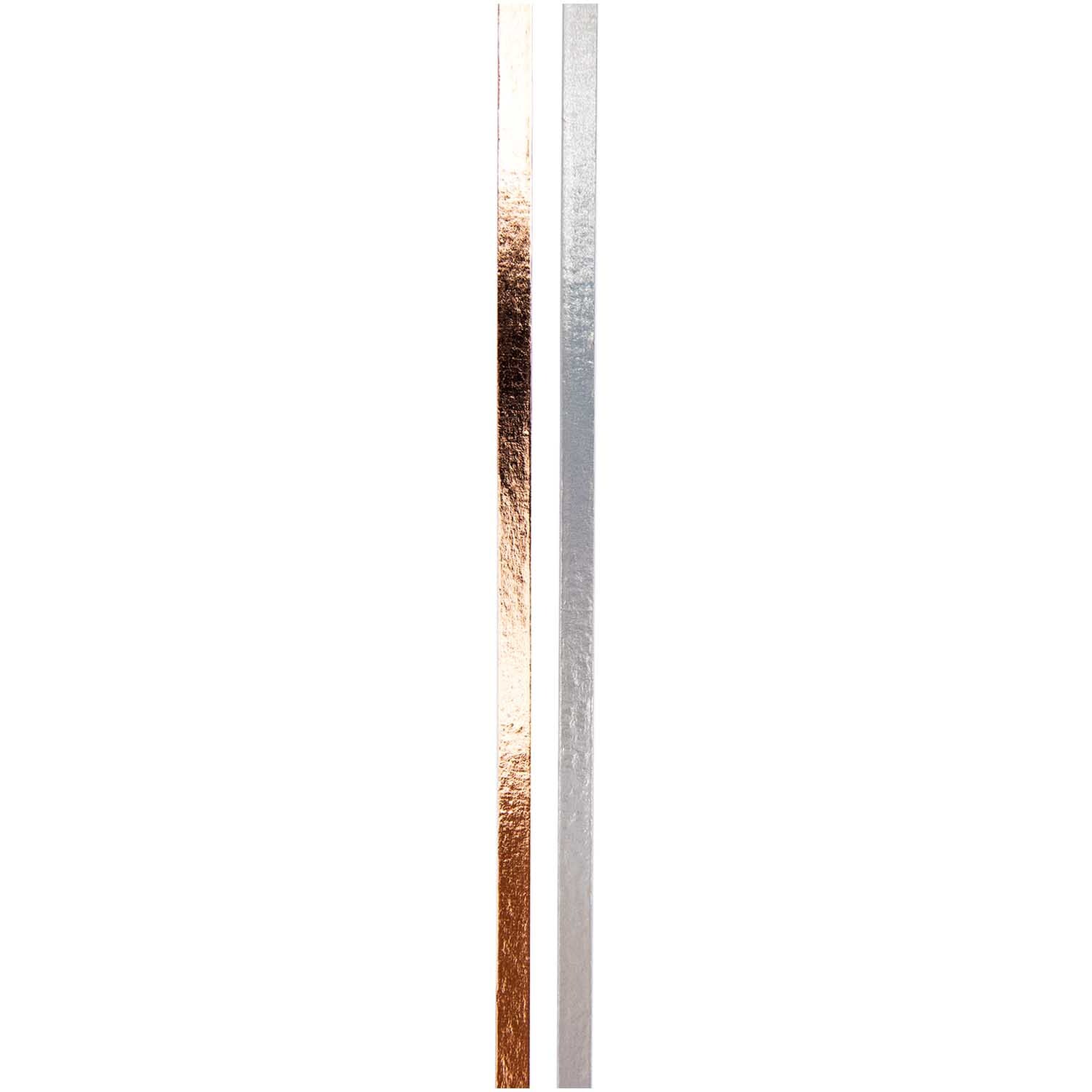 Paper Poetry Tapes Metallic 5mm 10m 2 Stück Farbe Irisierend-Roségold von Rico Design Paper Poetry Tapes Metallic, 5mm x 10m, 2 Stück, irisierend-roségold von Rico Design, aufrecht stehend.