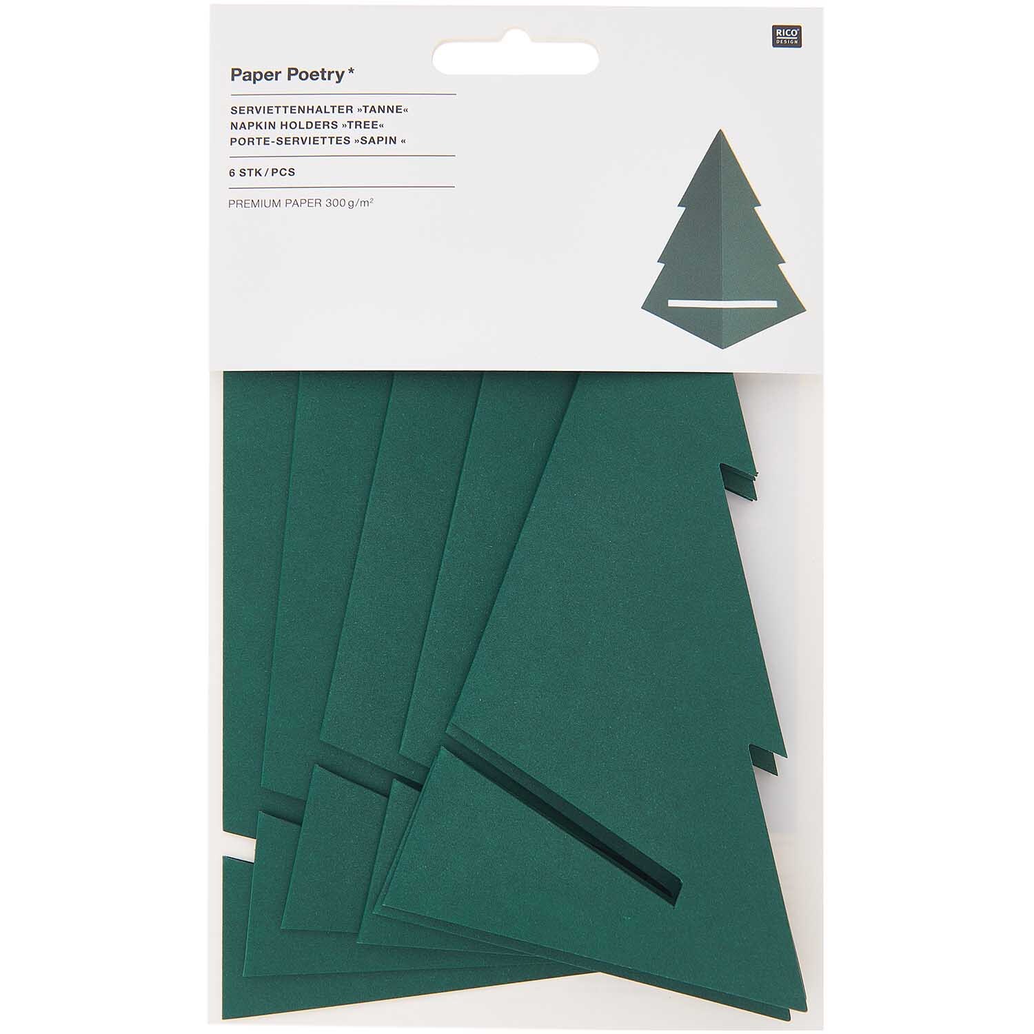 Paper Poetry Serviettenhalter Tanne 17,6x17,3cm 6 Stück von Rico Design