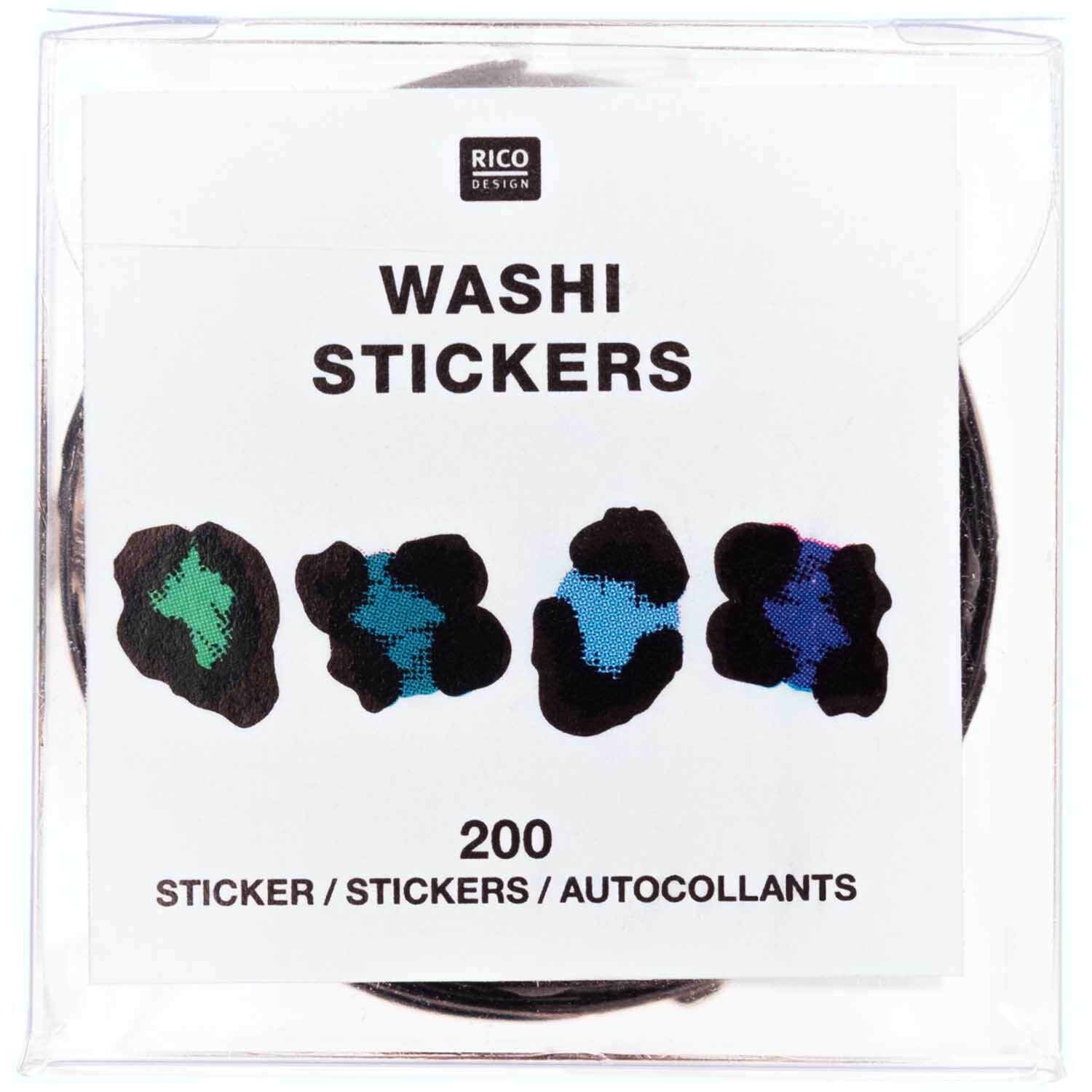 Washi Sticker Acid Leo grün-blau 200 Stück von Rico Design