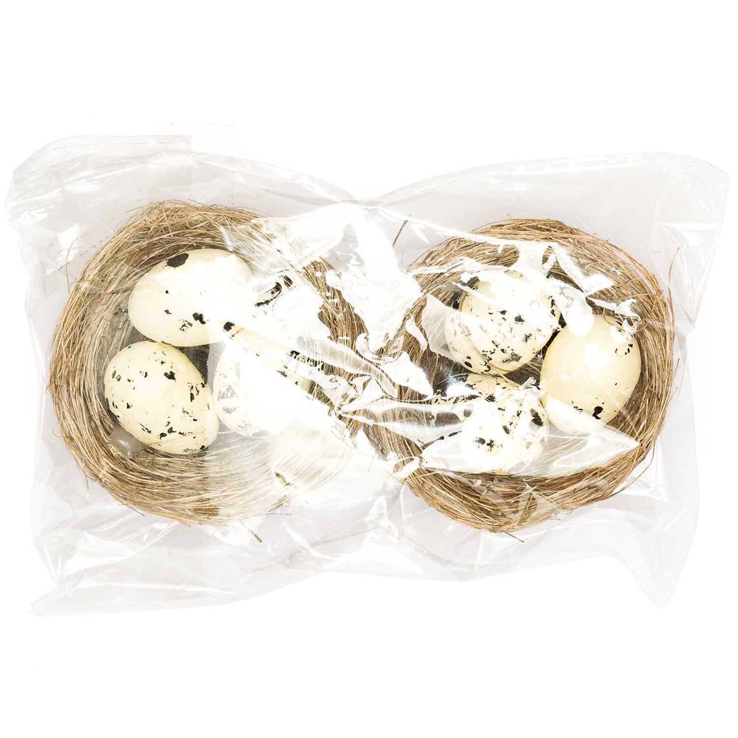 Naturnest mit Eiern creme 6,5cm 2 Stück von Rico Design