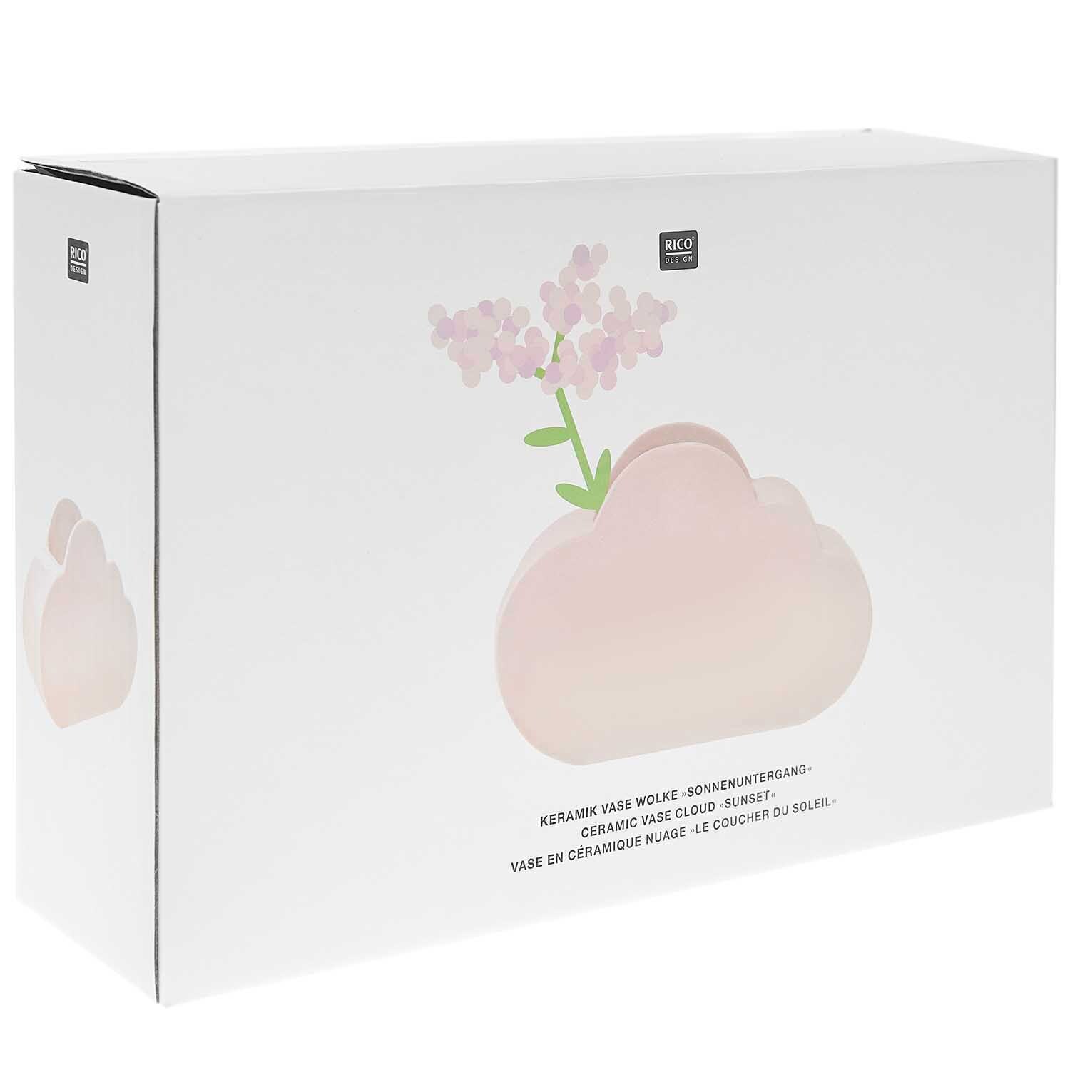 Keramik Vase Wolke 25x6x16cm Farbe Rosa-Orange von Rico Design Keramik Vase Wolke in Rosa-Orange von Rico Design, präsentiert in einer stilvollen Verpackung.