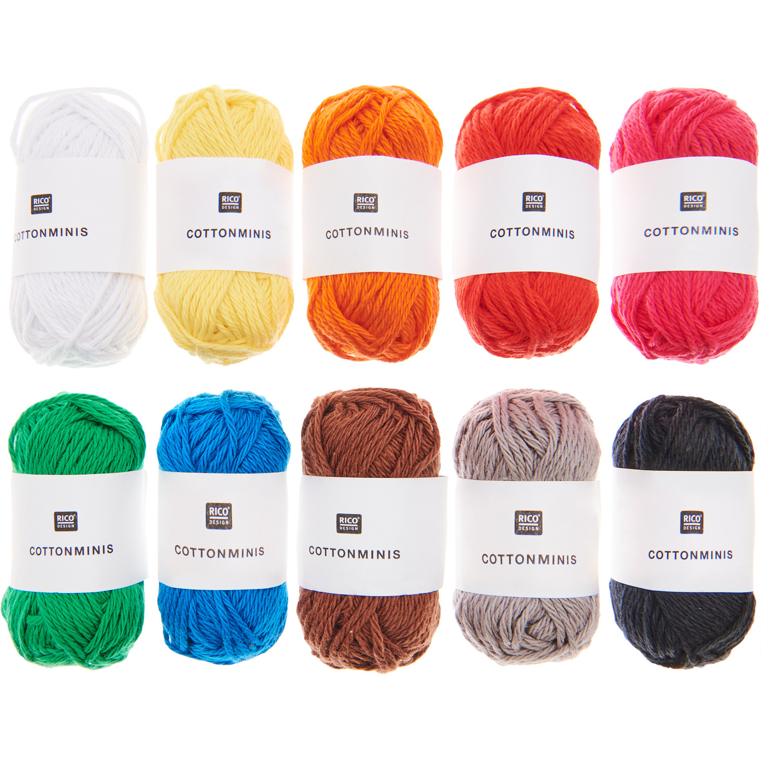 Minis classic Baumwolle: Bunte Garnkollektion von Rico Design, 10x10g, ideal für kreative Projekte.