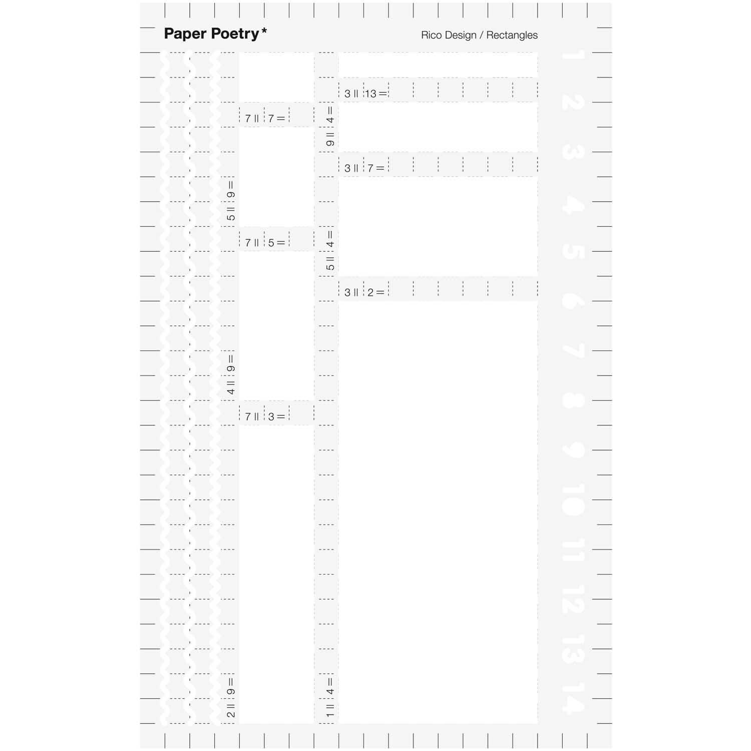 Paper Poetry Bullet Diary Schablone Rechtecke 9,5x15cm von Rico Design