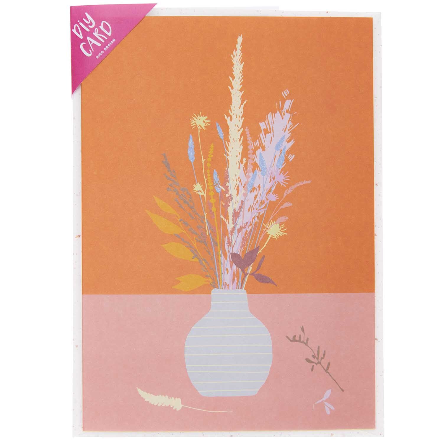 Paper Poetry Grußkartenset Blumenvase orange von Rico Design