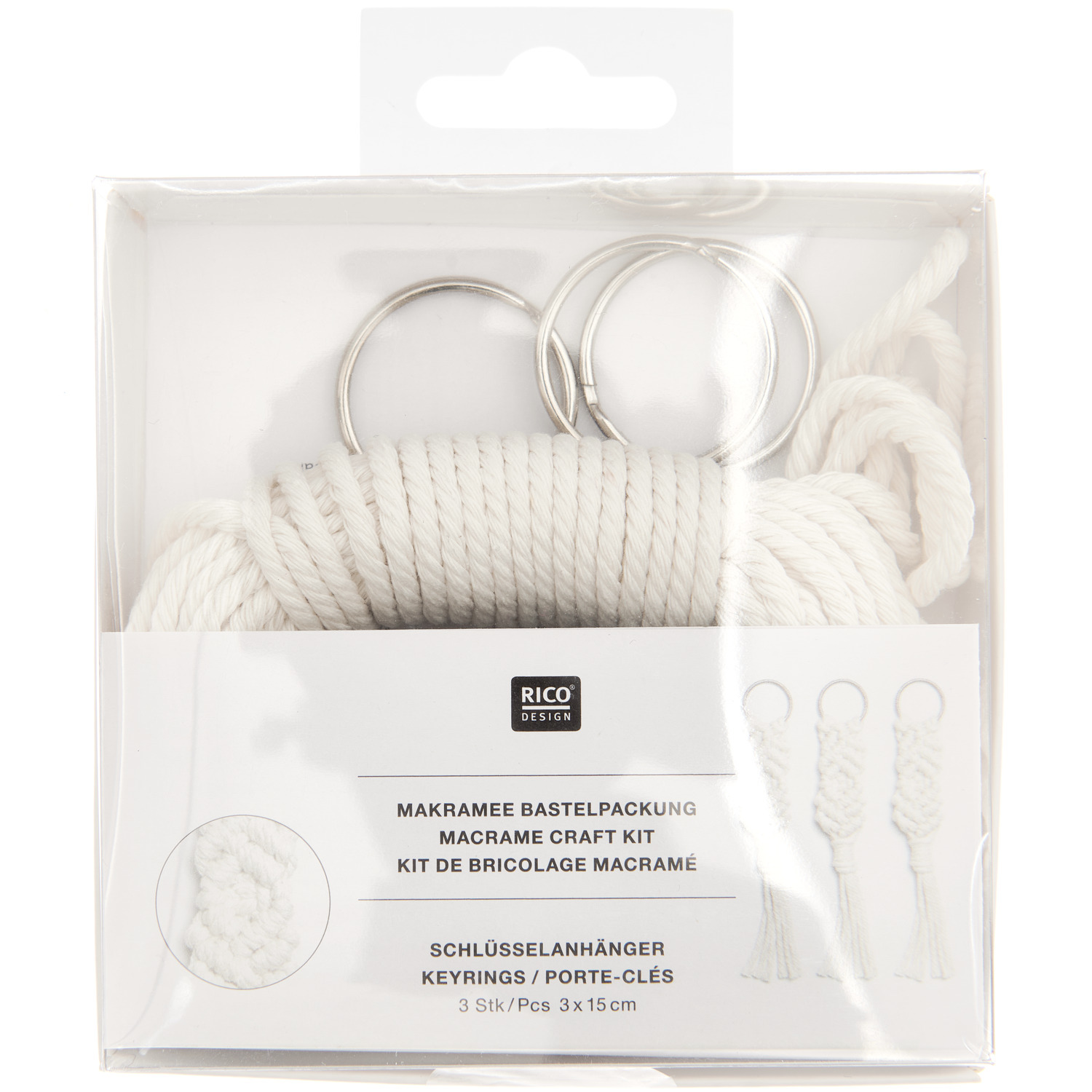 Set de macramé porte-clés  3 pièces from Rico Design