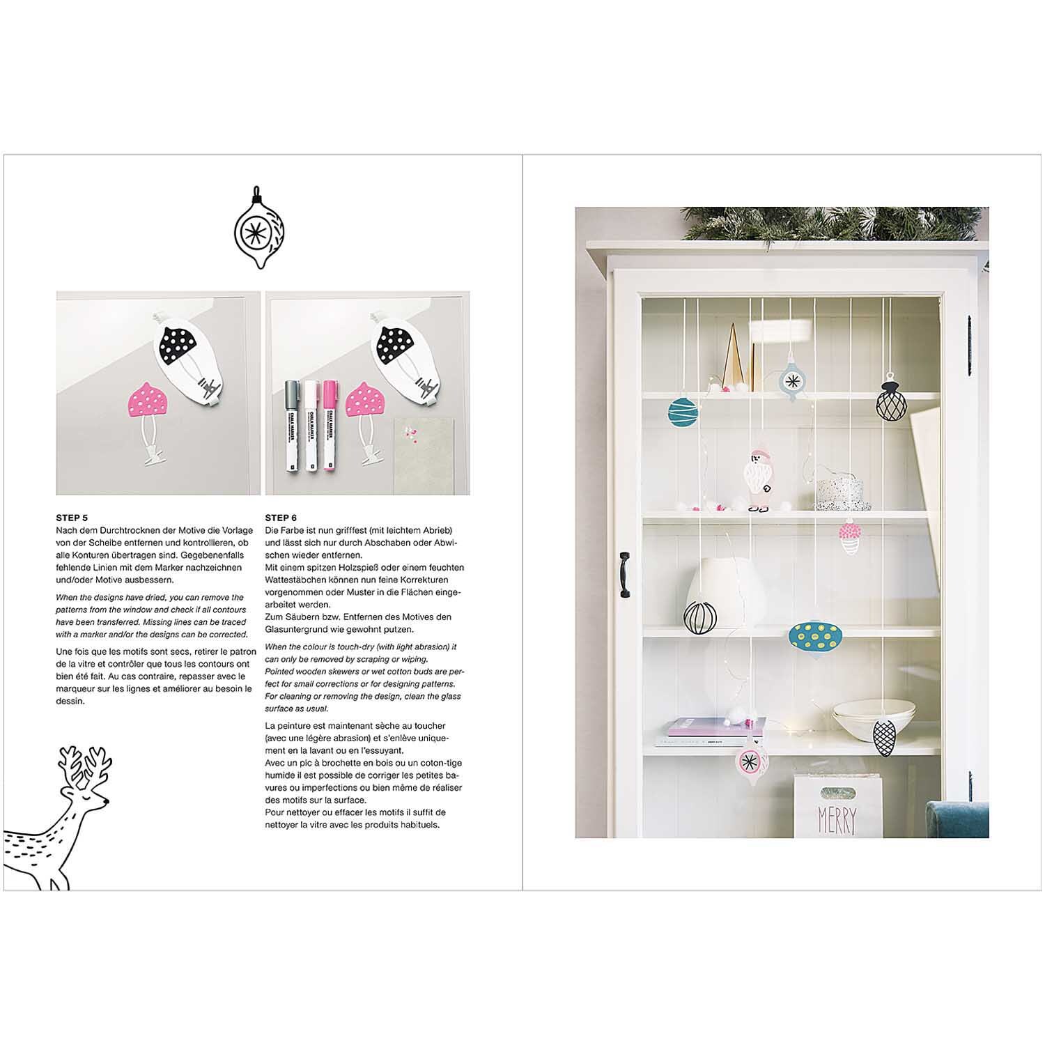 Vorlagenmappe Nostalgic Christmas Fenster- und Glasmalerei mit Kreidestiften von Rico Design Vorlagenmappe Nostalgic Christmas: Fensterdeko mit Kreidestiften von Rico Design, zeigt festliche Motive auf Glas.