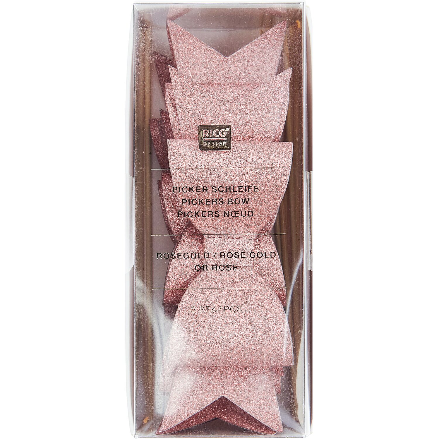 Picker Schleife Roségold  10,5x13,5cm 6 Stück von Rico Design