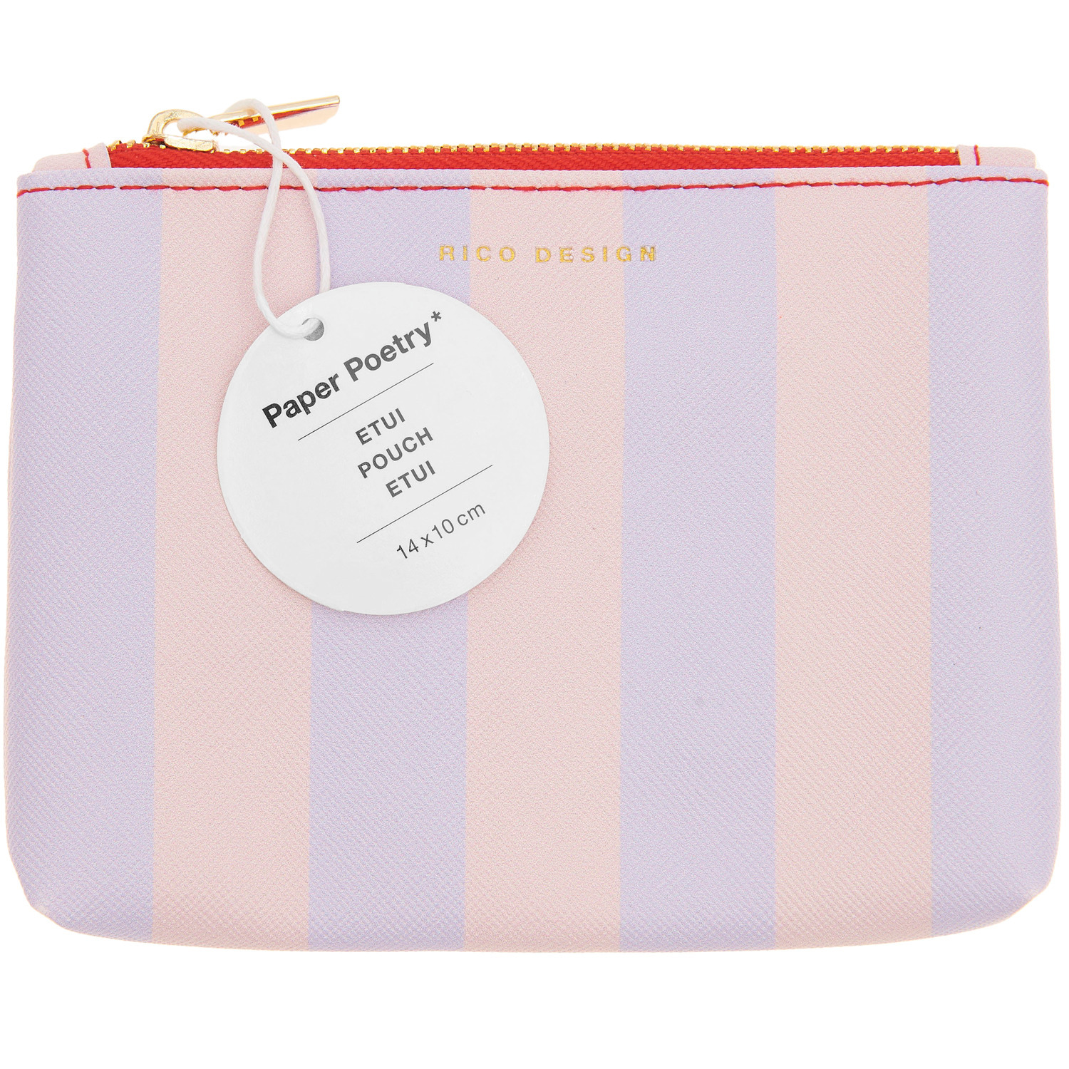 Paper Poetry Etui Shrooom Streifen Rosa/Flieder 13x9,5cm von Rico Design