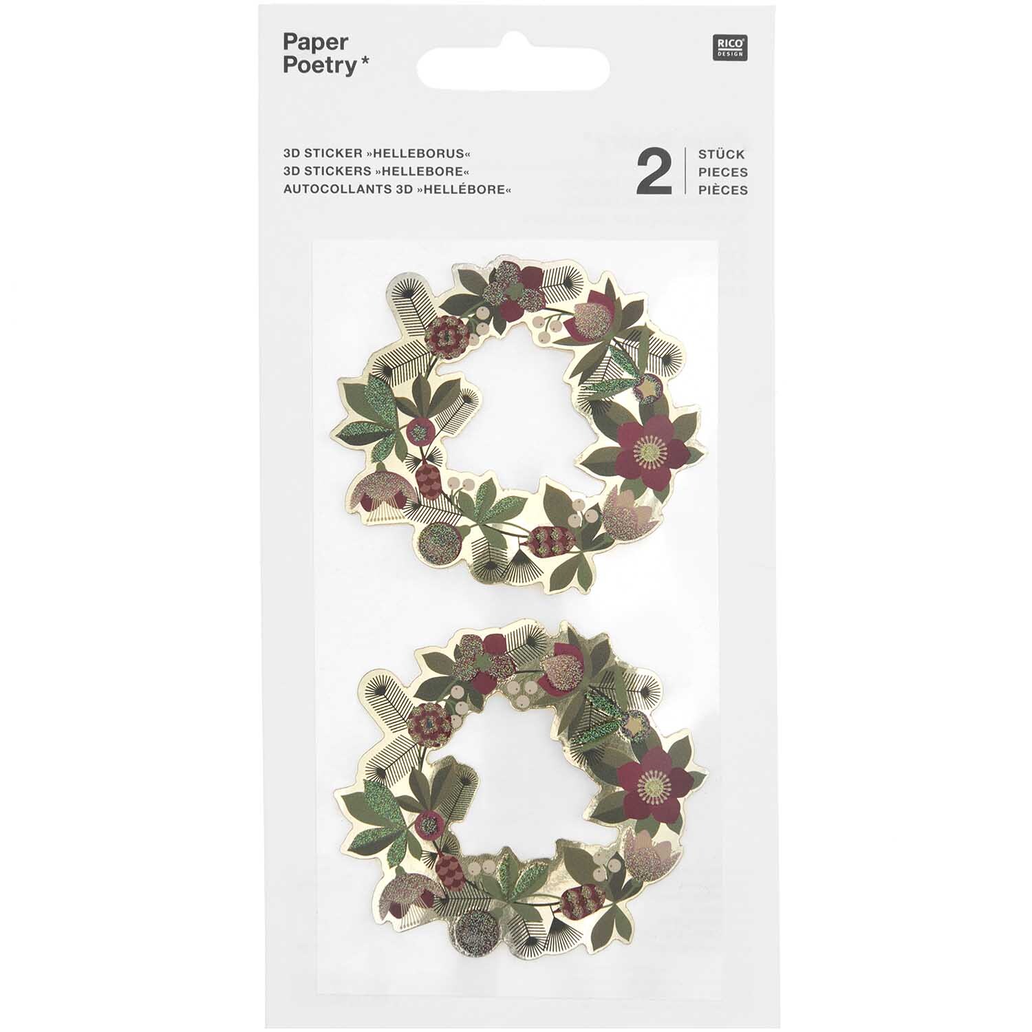 Paper Poetry 3D-Sticker Helleborus 2 Stück von Rico Design