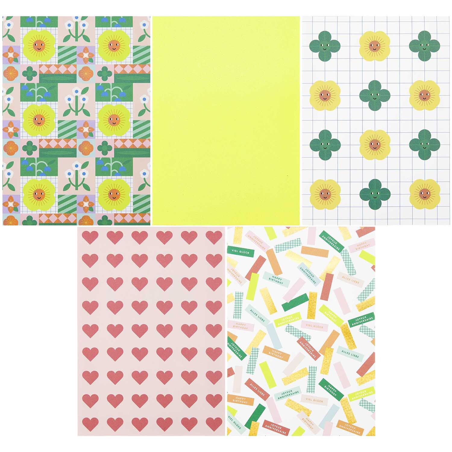 Paper Poetry Motivpapierblock Happy Birthday 23 Blatt von Rico Design Paper Poetry Motivpapierblock Happy Birthday mit bunten Mustern, Herzen und Blumen von Rico Design. Ideal für kreative Projekte.