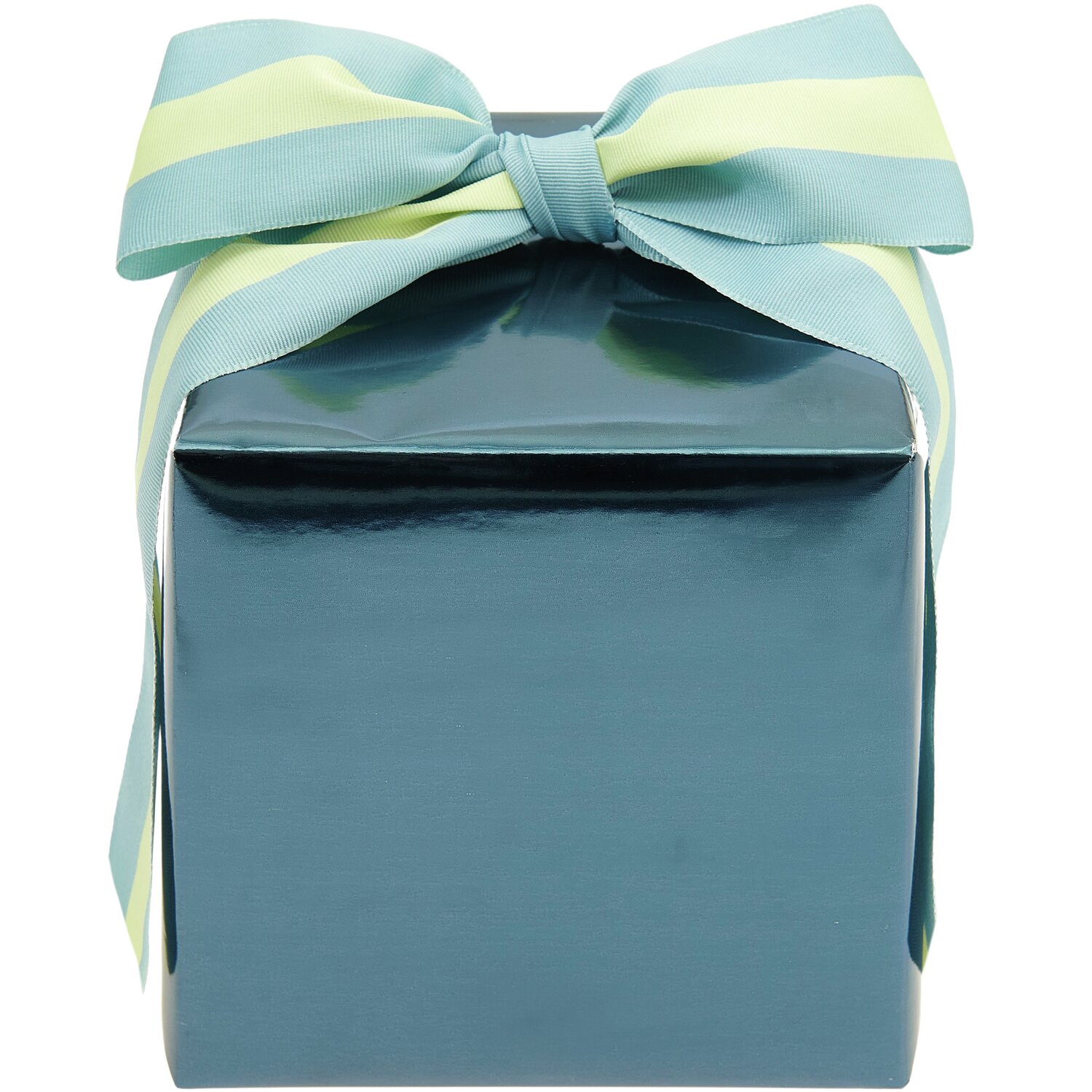 Geschenkpapier Metallic 70cm 2m 80g/m² Farbe Blau von Rico Design Geschenkpapier Metallic: Elegantes blaues Papier von Rico Design, verpackt mit einer gestreiften Schleife. Ideal für besondere Anlässe.