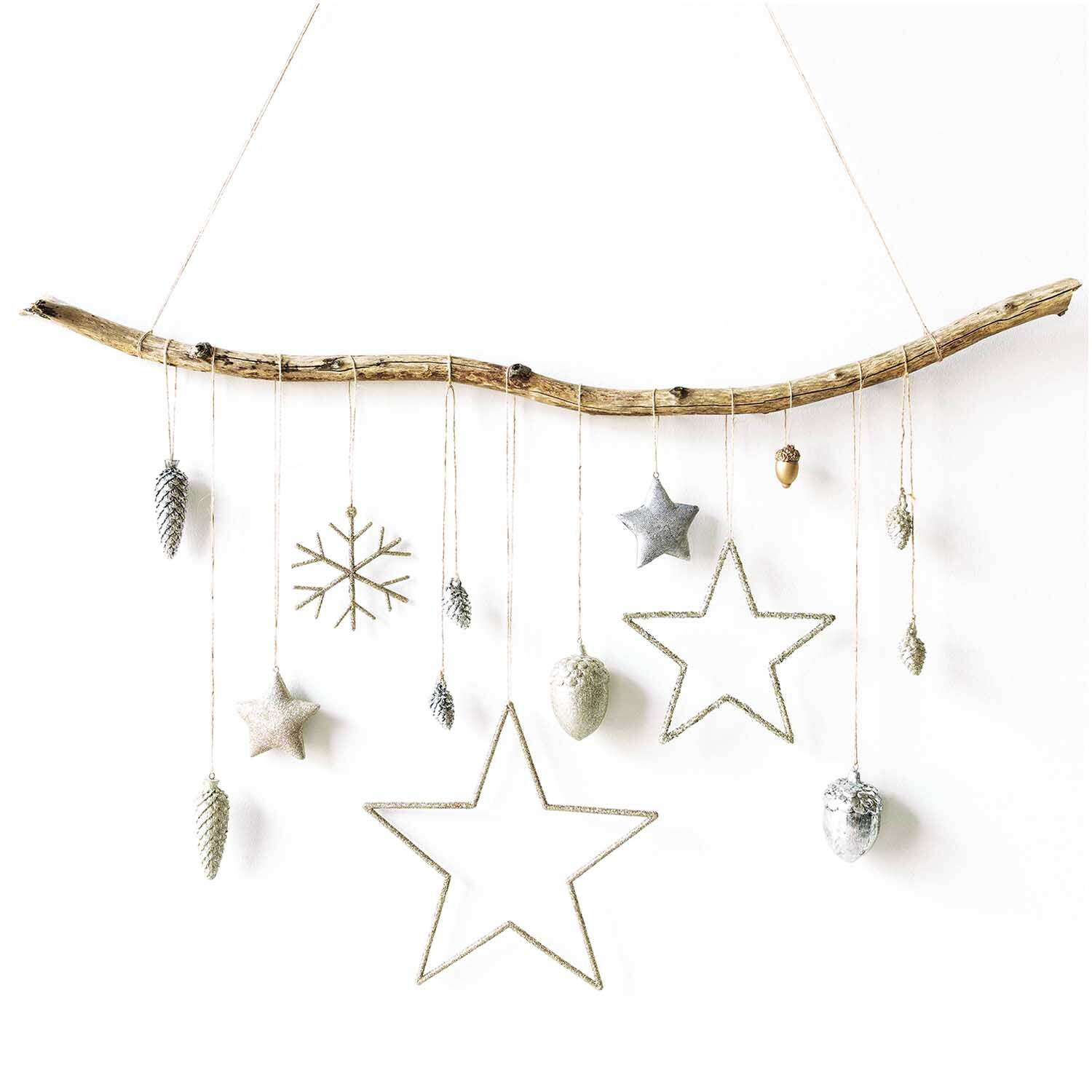 Hänger Schneeflocke mit Glitter gold von Rico Design