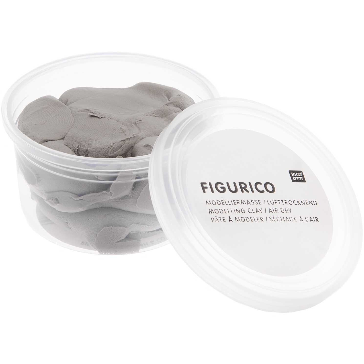 Figurico Modelliermasse 28g Farbe Grau von Rico Design Figurico Modelliermasse 28g in einem transparenten Behälter, ideal für kreative Projekte.