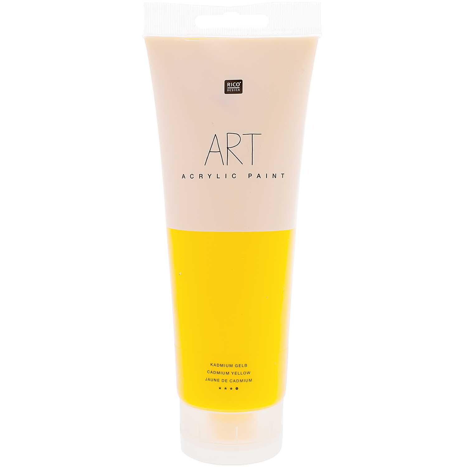 ART Künstler Acrylfarbe 250ml Farbe Kadmium-Gelb von Rico Design ART Künstler Acrylfarbe 250ml in leuchtendem Kadmium-Gelb von Rico Design, ideal für kreative Projekte.