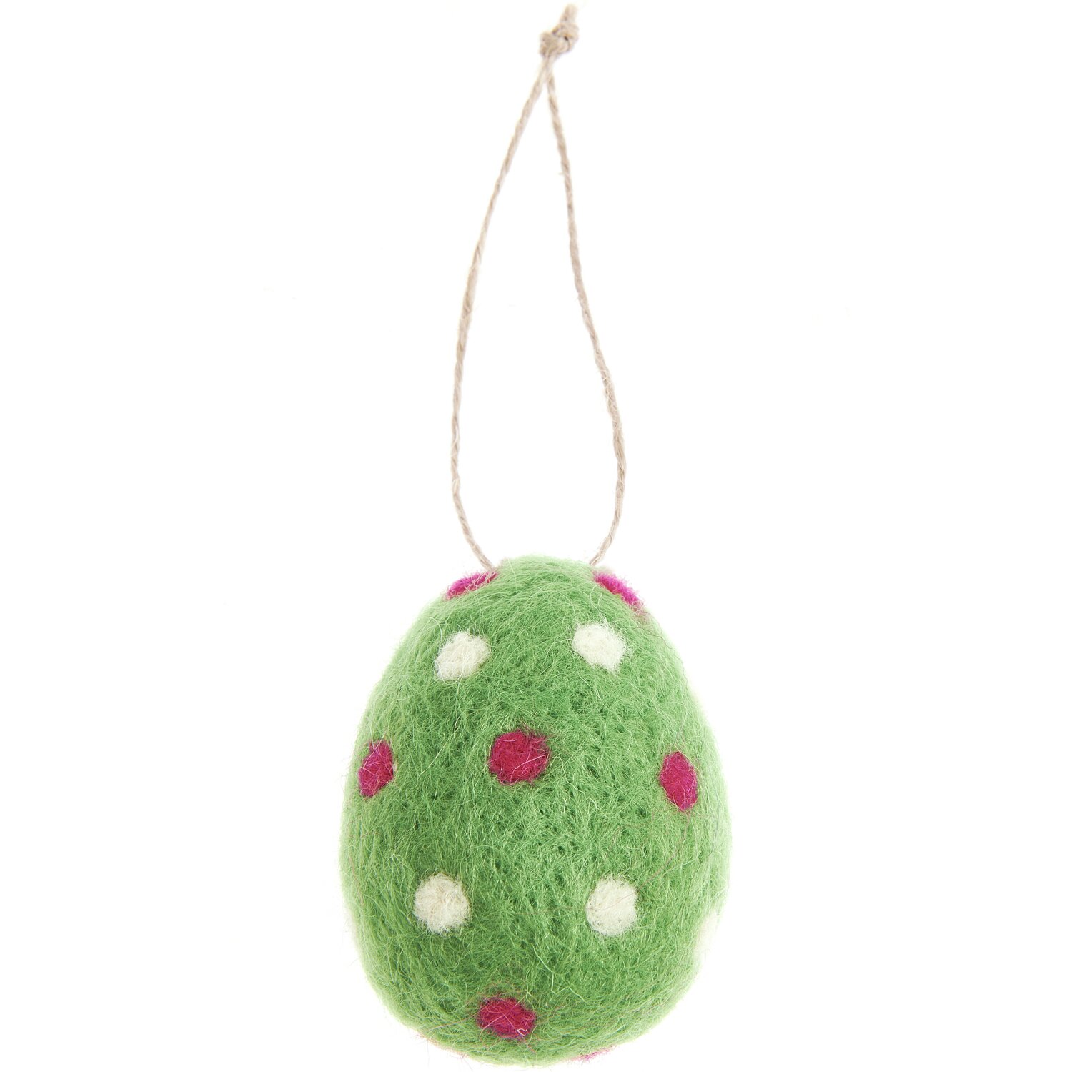 Aufhänger Filz-Ei gepunktet Ø4,3x6cm Farbe Grün von Rico Design Aufhänger Filz-Ei gepunktet von Rico Design: Grünes Filz-Ei mit bunten Punkten und Aufhängeschnur. Ideal für Osterdekorationen.