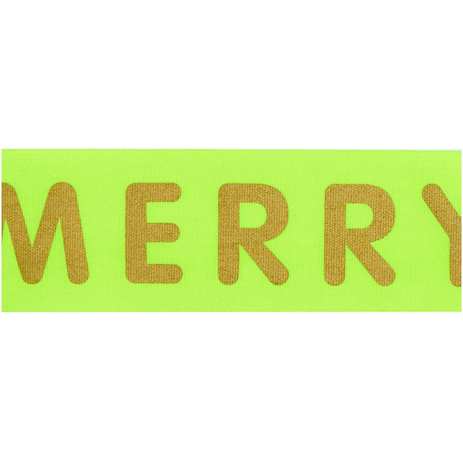Paper Poetry Taftband mit "Merry Christmas"-Aufschrift in limonengrün von Rico Design, 38mm breit, 3m lang.