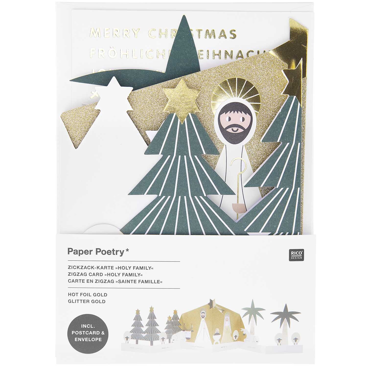 Paper Poetry Zickzack-Karte Holy Family 73x17cm von Rico Design