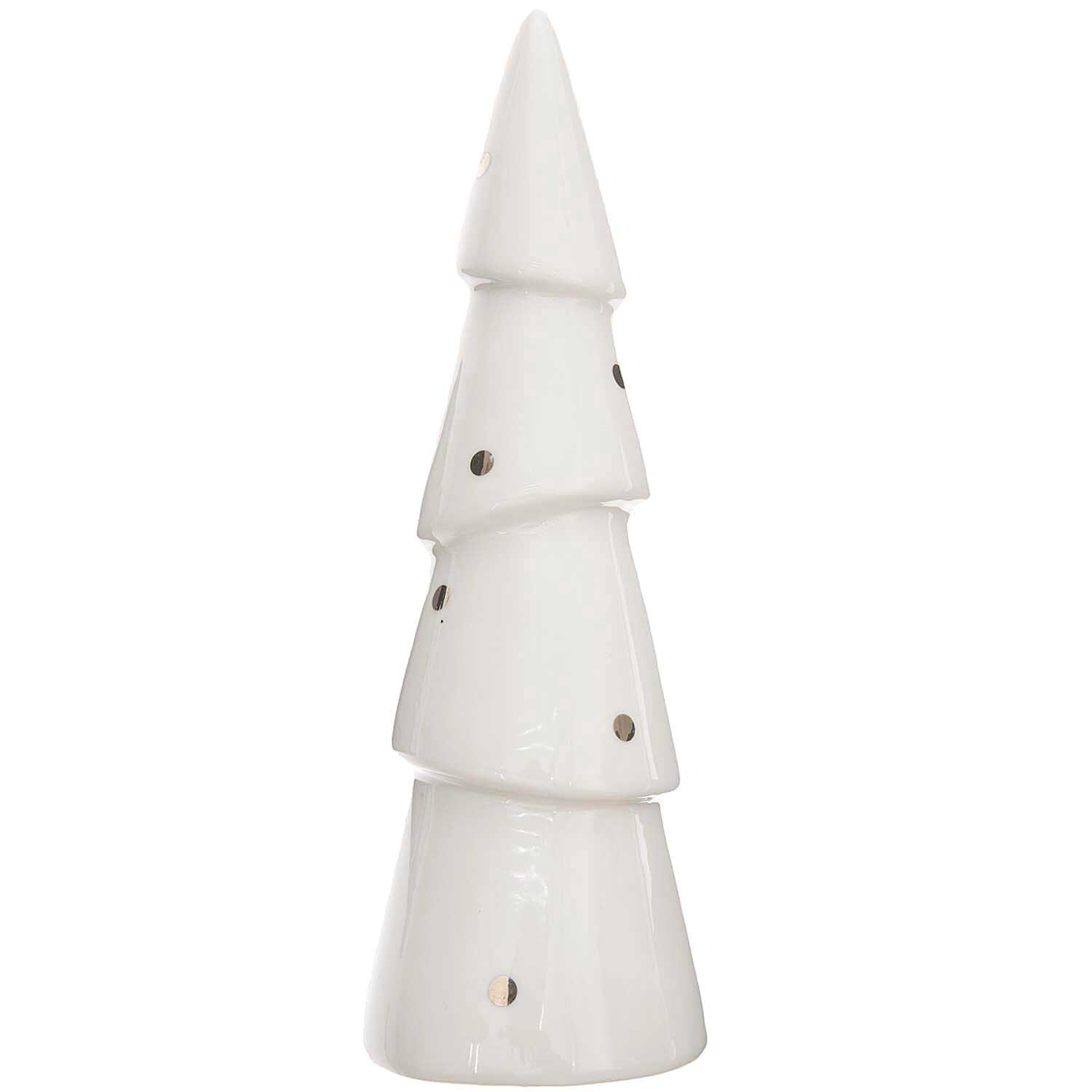 Tannenbaum aus Porzellan mit goldenen Punkten, von Rico Design. Elegantes, modernes Design.