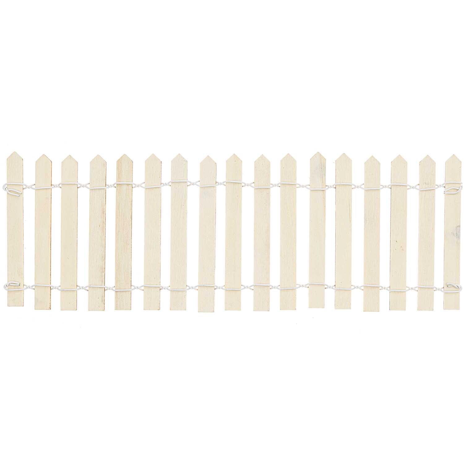 Miniatur Zaun 25x8,5cm von Rico Design in natürlichem Holzton, ideal für Modellbauprojekte.