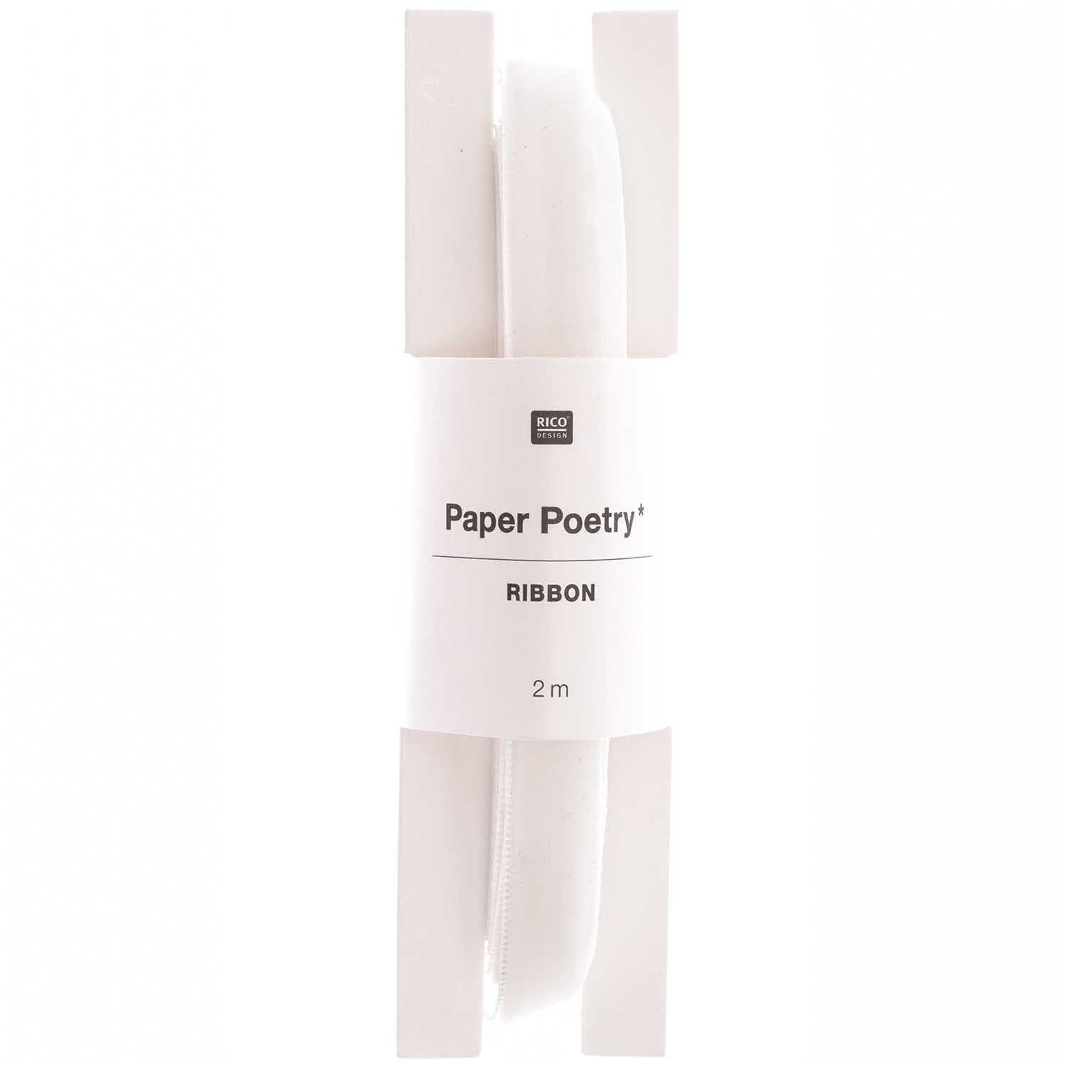 Paper Poetry Samtband 9mm 2m Farbe Creme von Rico Design