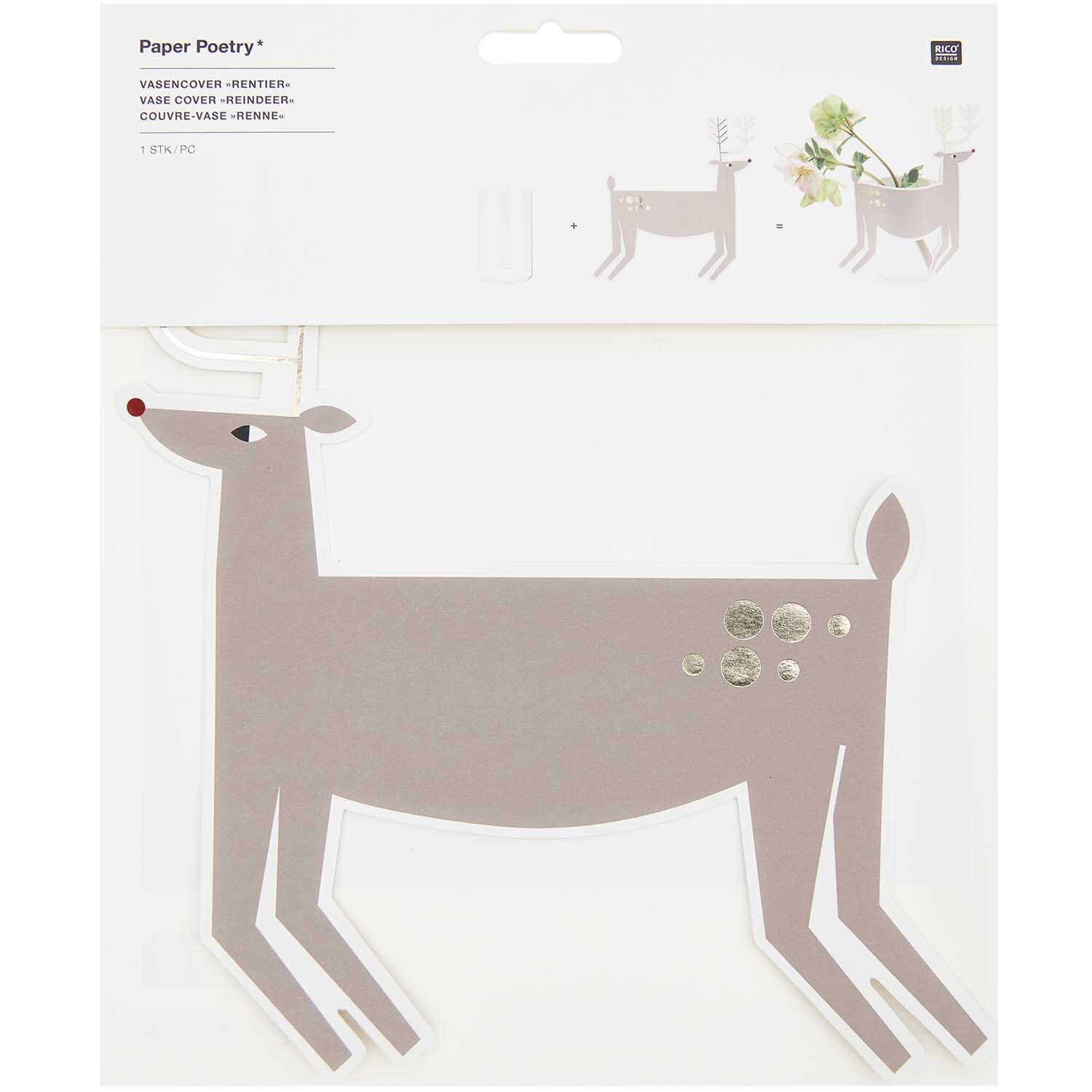 Paper Poetry Vasencover Rentier 16,8x24cm von Rico Design