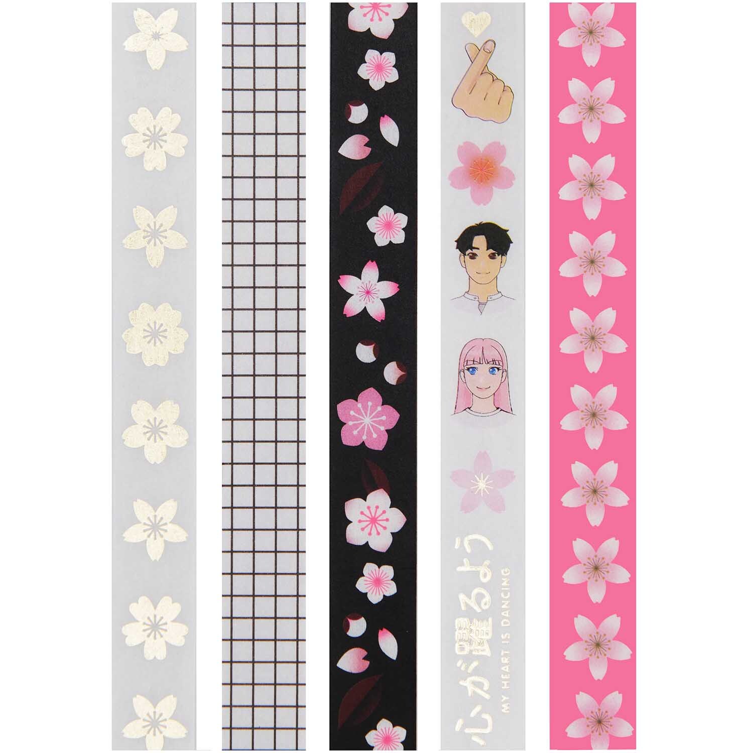 Paper Poetry Tape Set Manga 5-teilig von Rico Design Paper Poetry Tape Set Manga, 5-teilig, zeigt bunte Designs mit Blumen und Manga-Charakteren. Ideal für kreative Projekte. Marke: Rico Design.